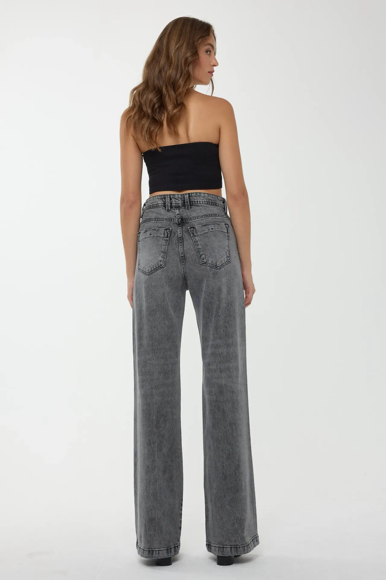 High Waist Straight Leg Jeans
