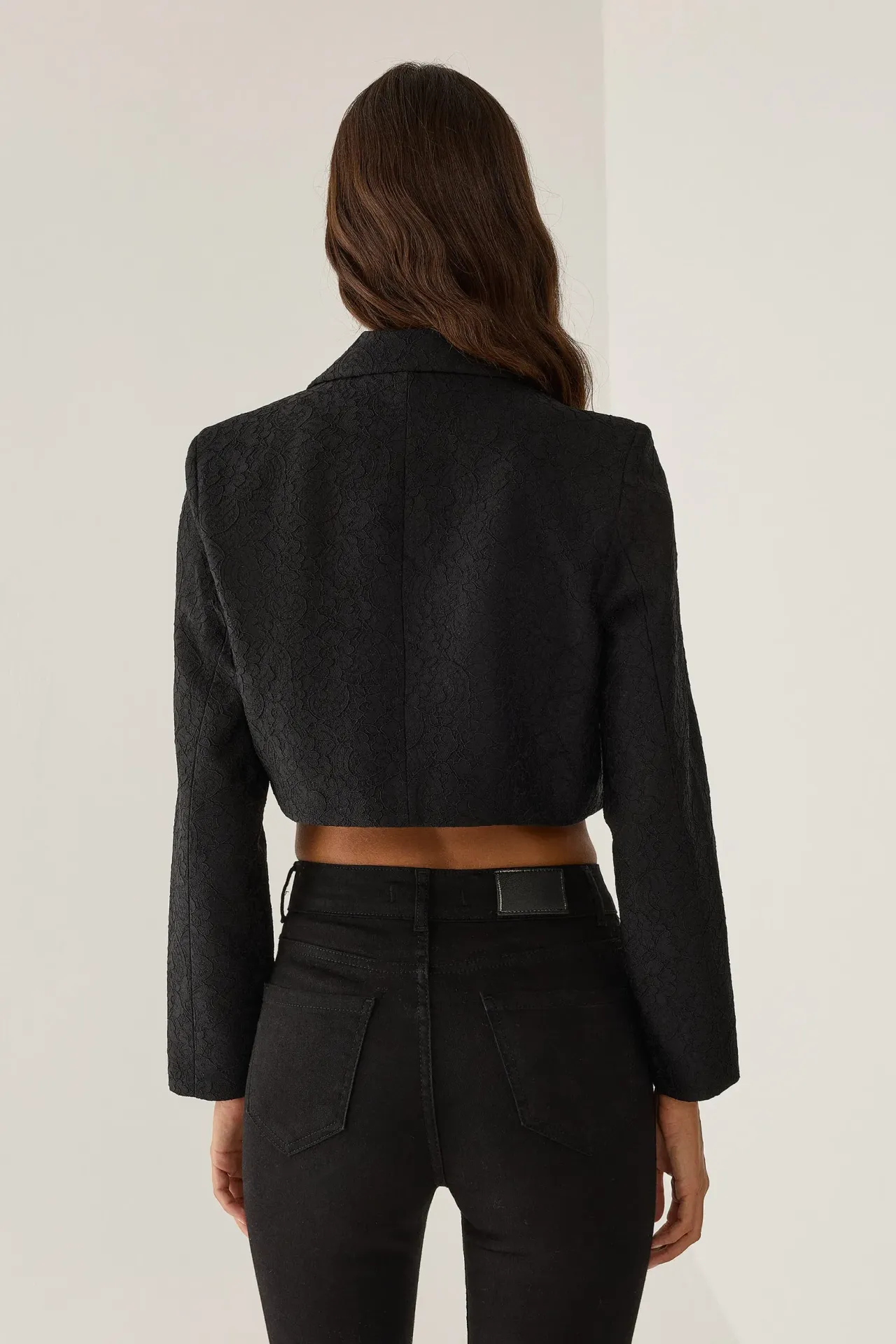 Textured Cropped Blazer