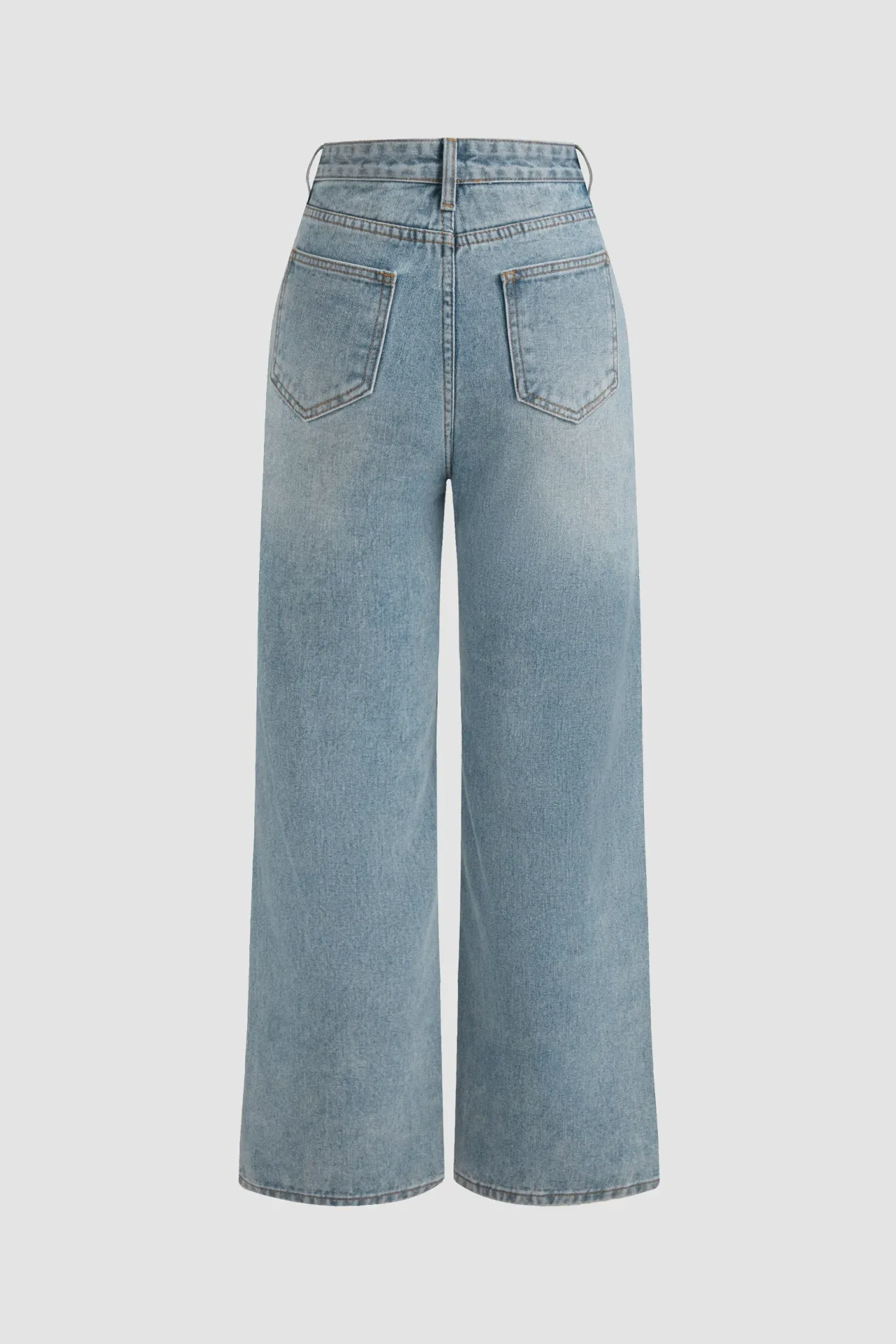 Washed Efecet Wide Leg Jeans