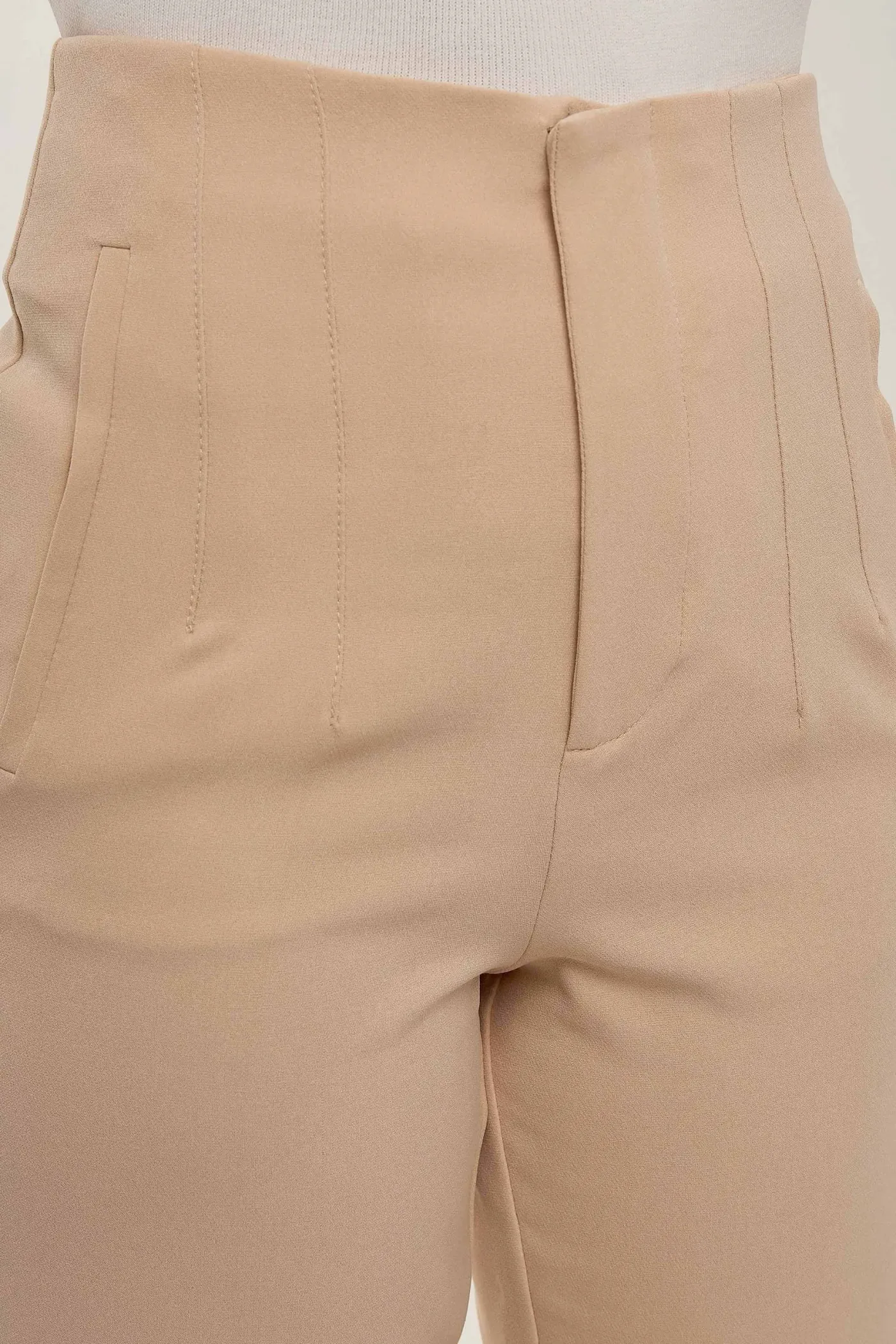 Nude Fitted High Waisted Trousers  5