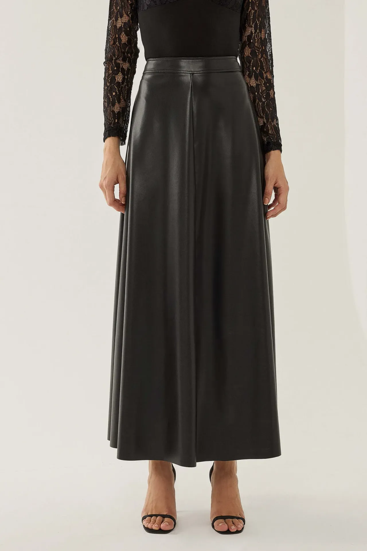 Faux Leather Maxi Skirt