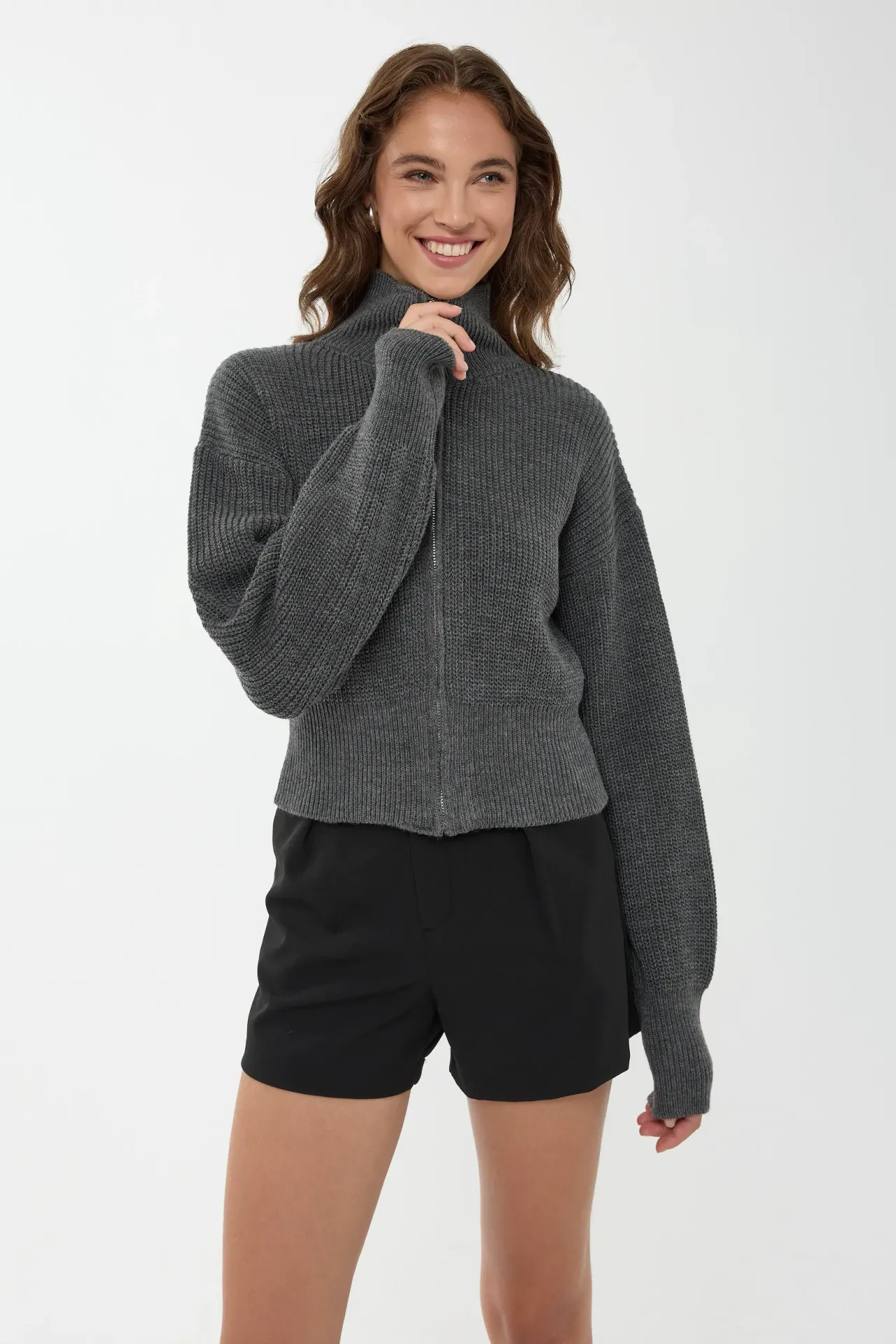 Zippered Cardigan