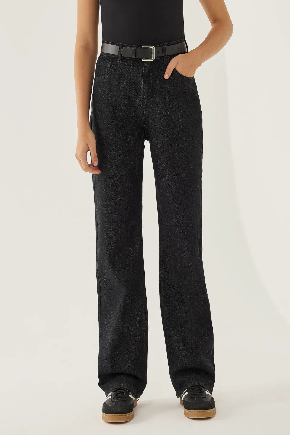 Washed Straight-Leg Jeans
