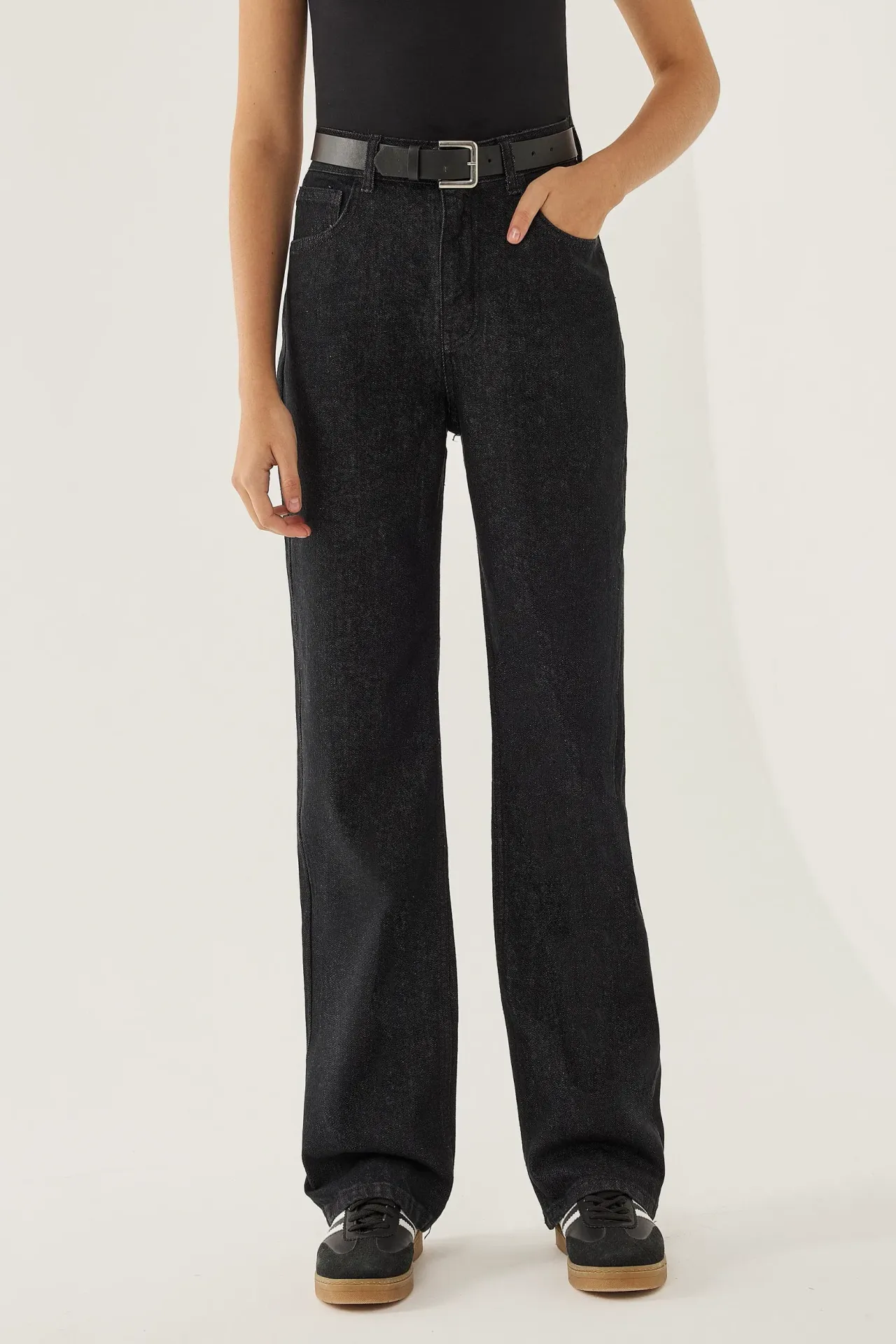 Washed Straight-Leg Jeans