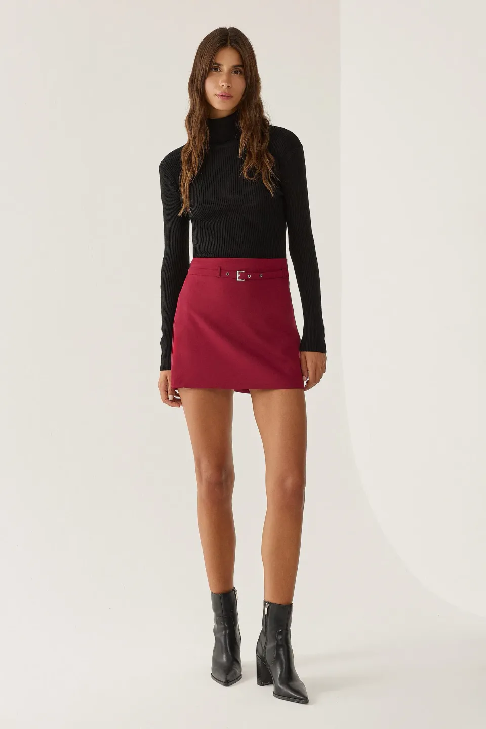 Belted Mini Skirt