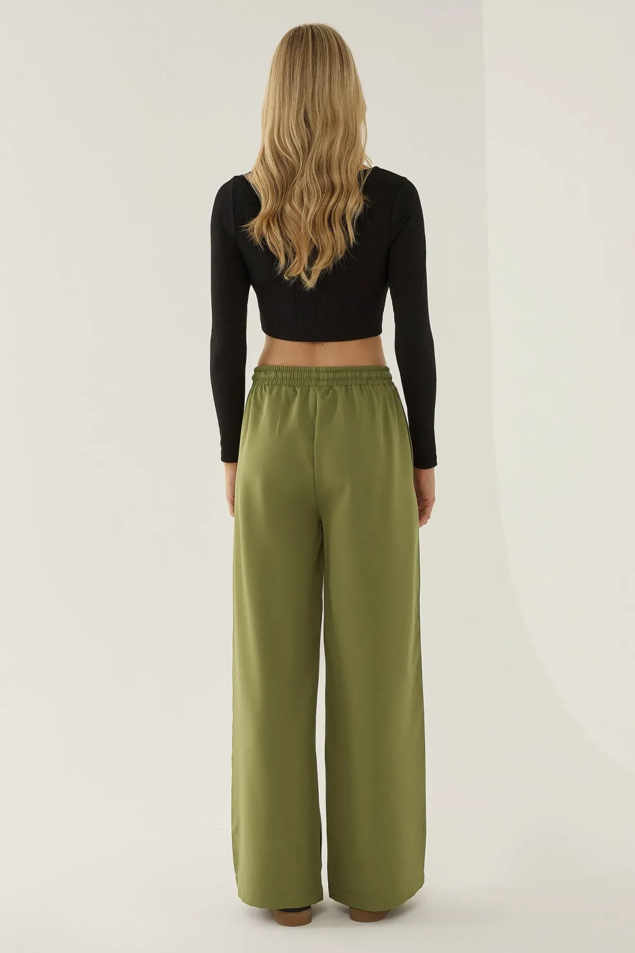 Wide Leg Elastic Waist Pants