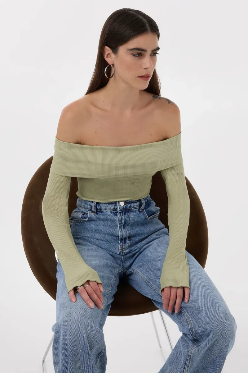 Off Shoulder Madonna Collar Top 1
