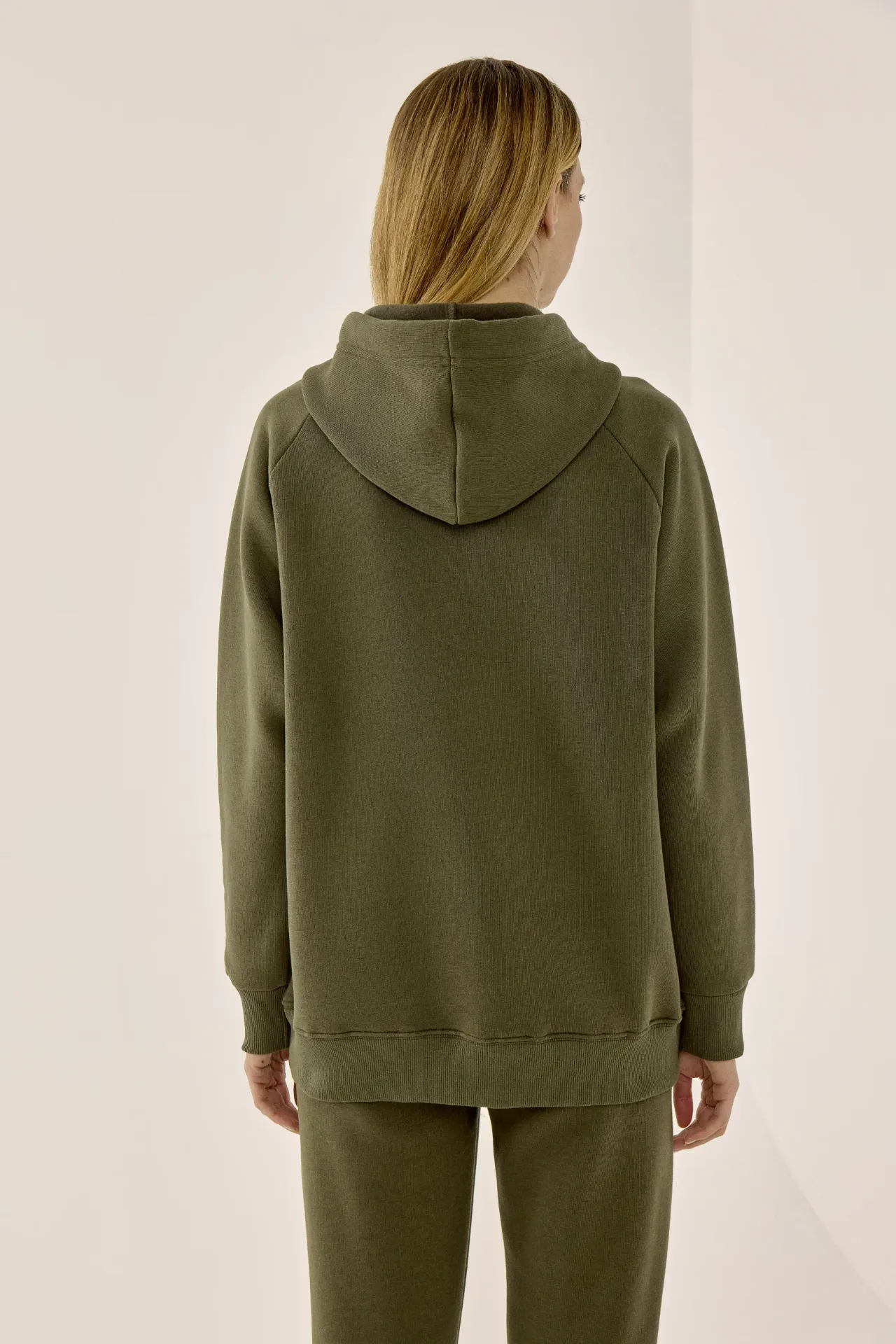 Oversized Cotton Hoodie with Snap Closure