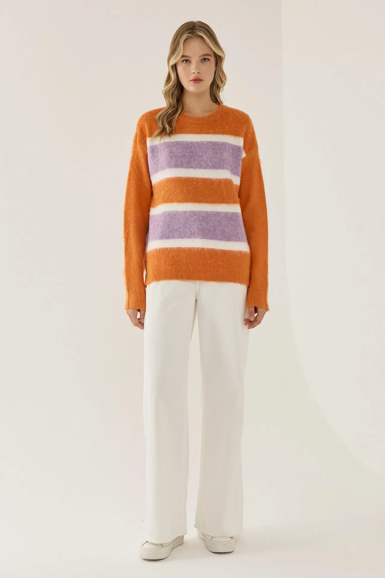 Relaxed Fit Colorful Striped Sweater