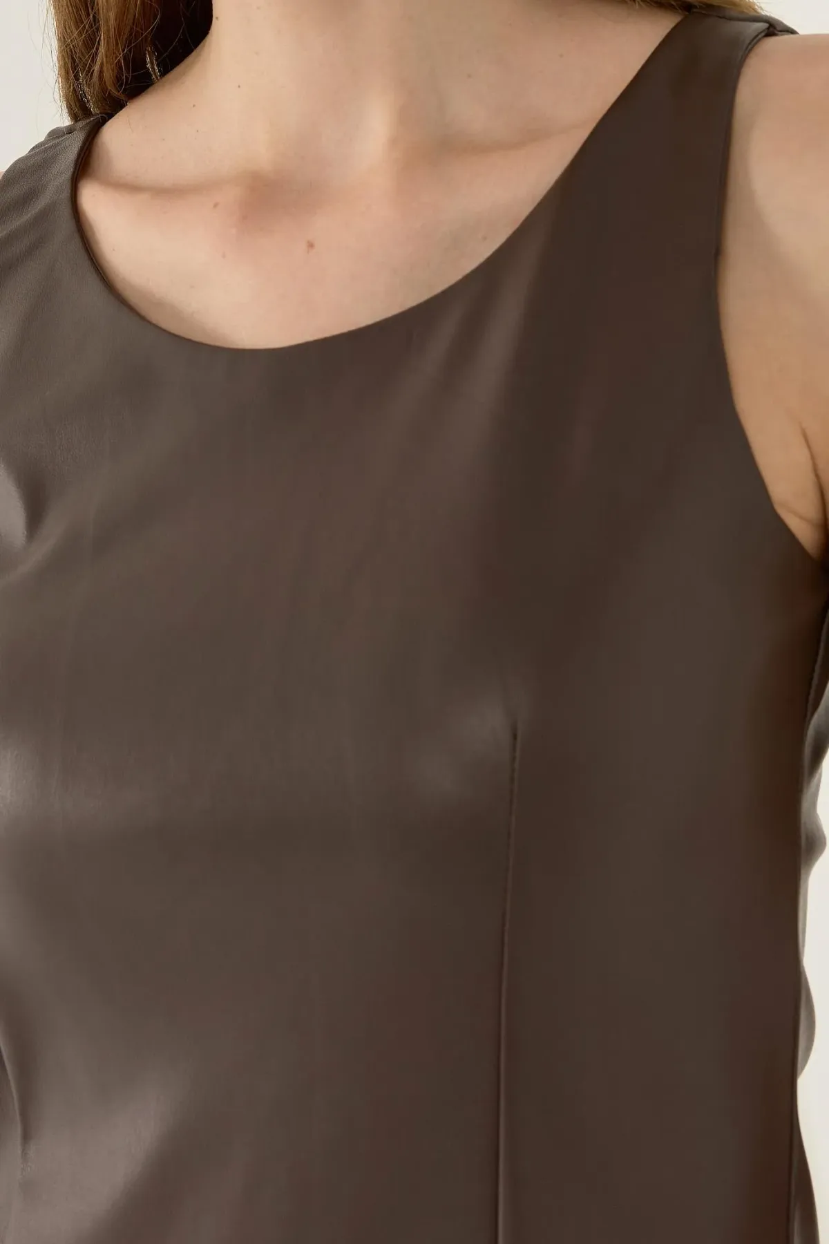 Faux Leather Mini Dress 5