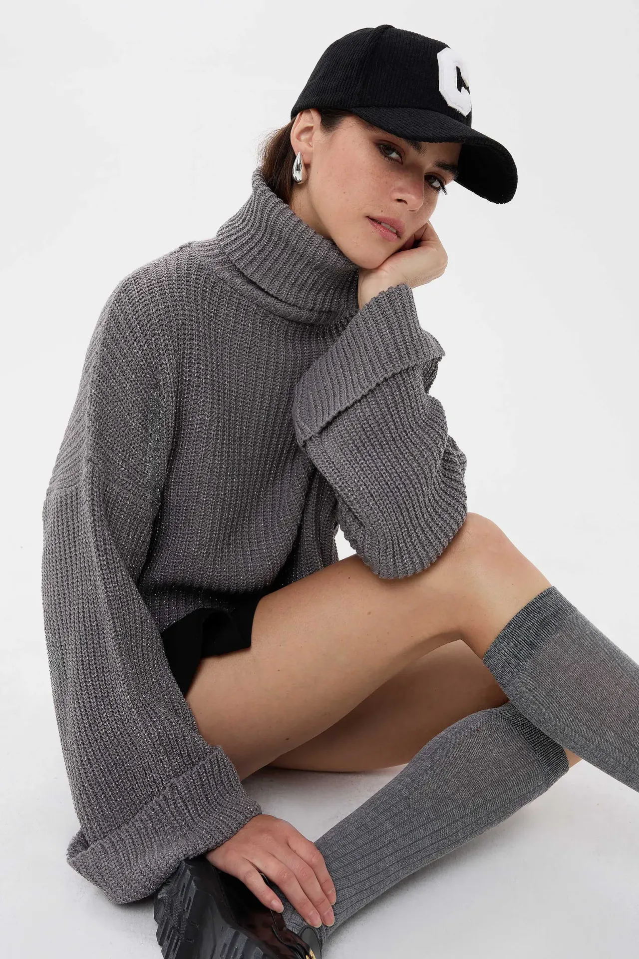 Oversized High-Neck Sweater