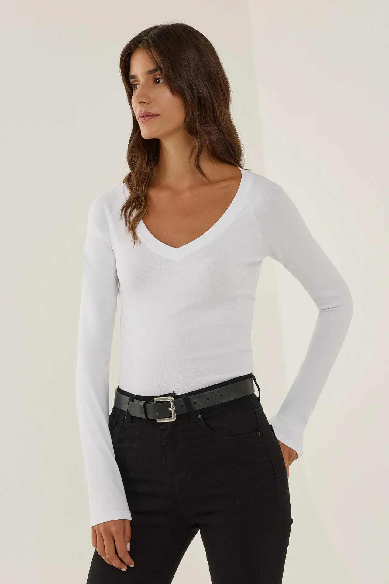 V-Neck Raglan Sleeve Blouse