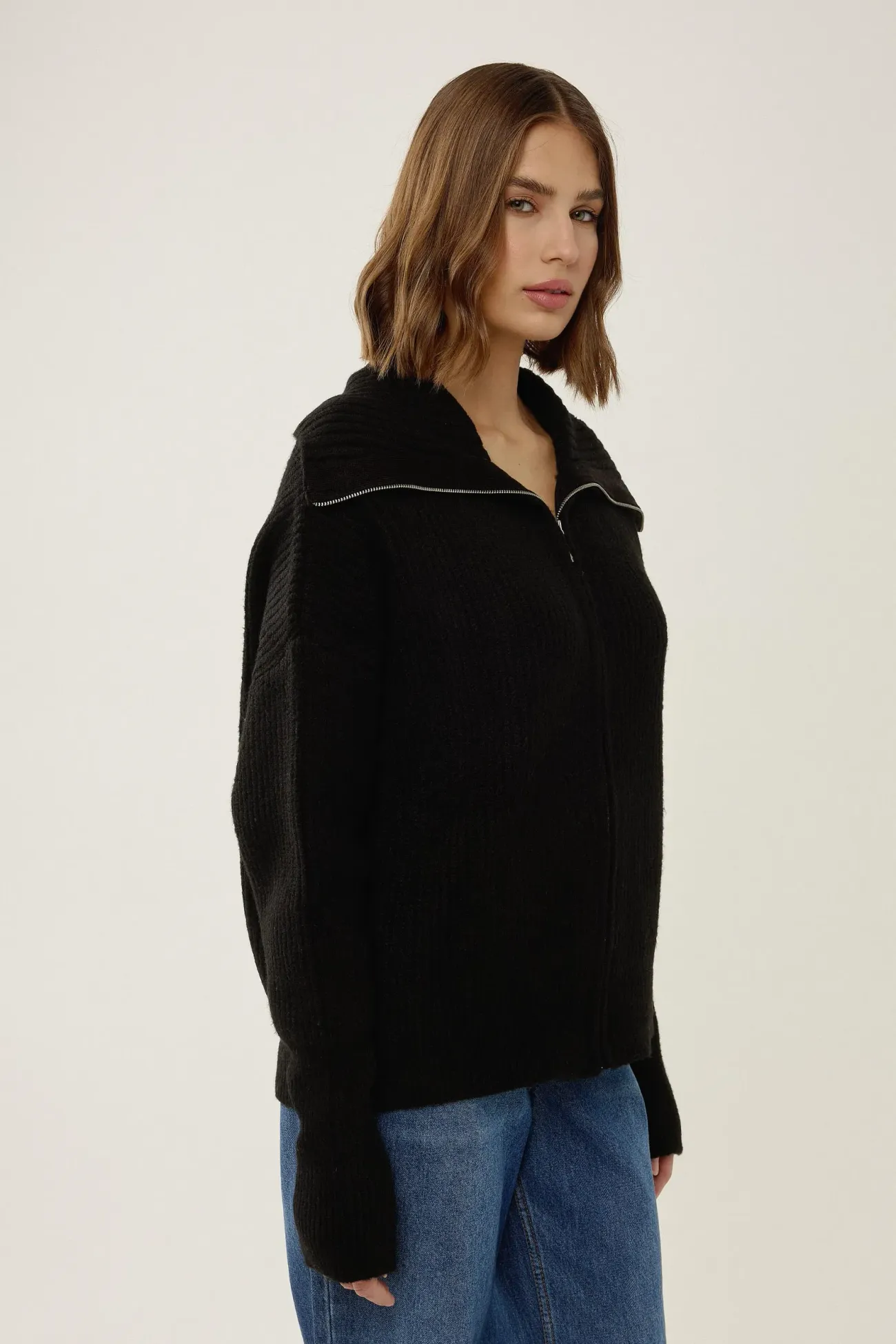 Regular Fit Zippered Cardigan 5