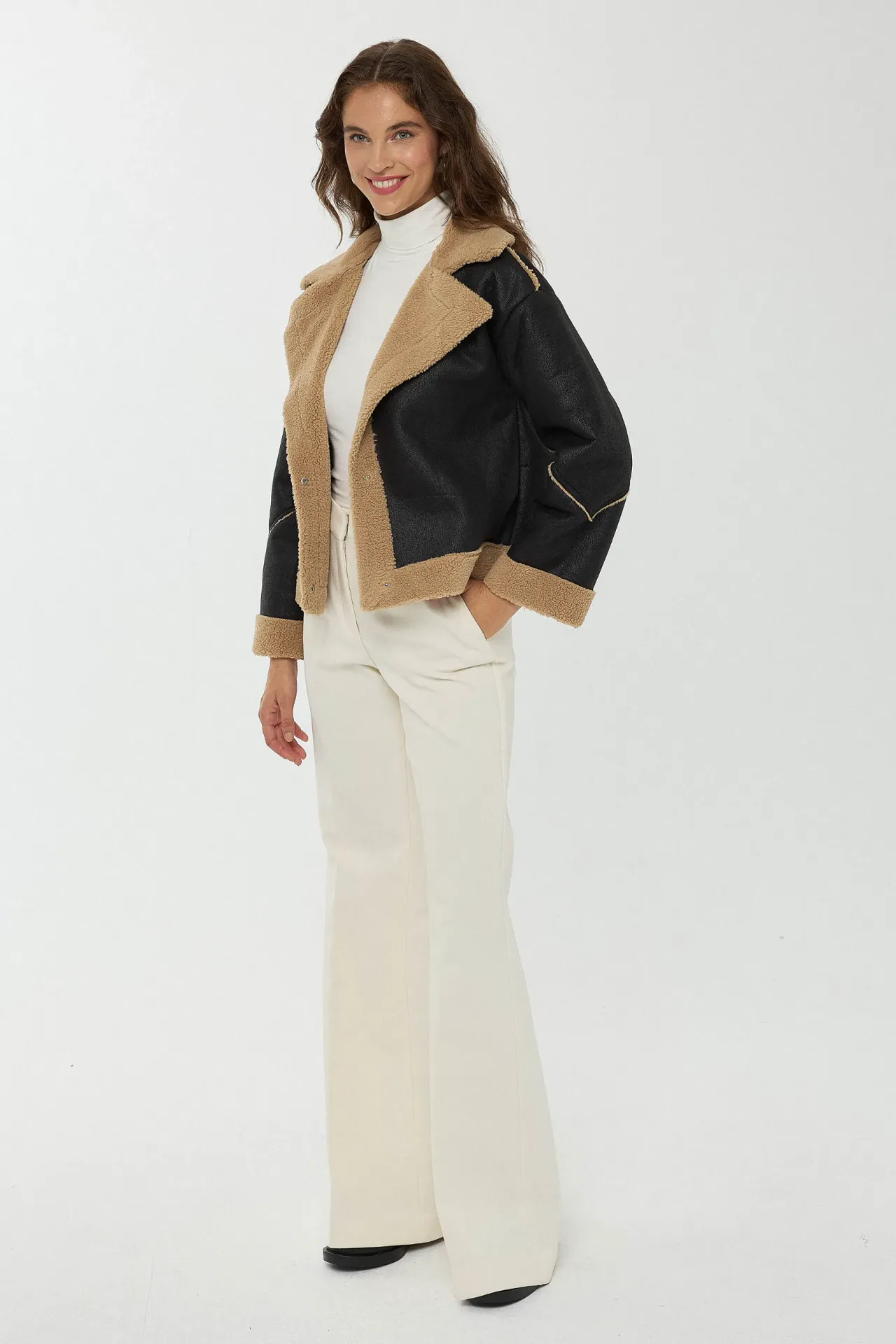 Relaxed Fit Faux Leather Jacket