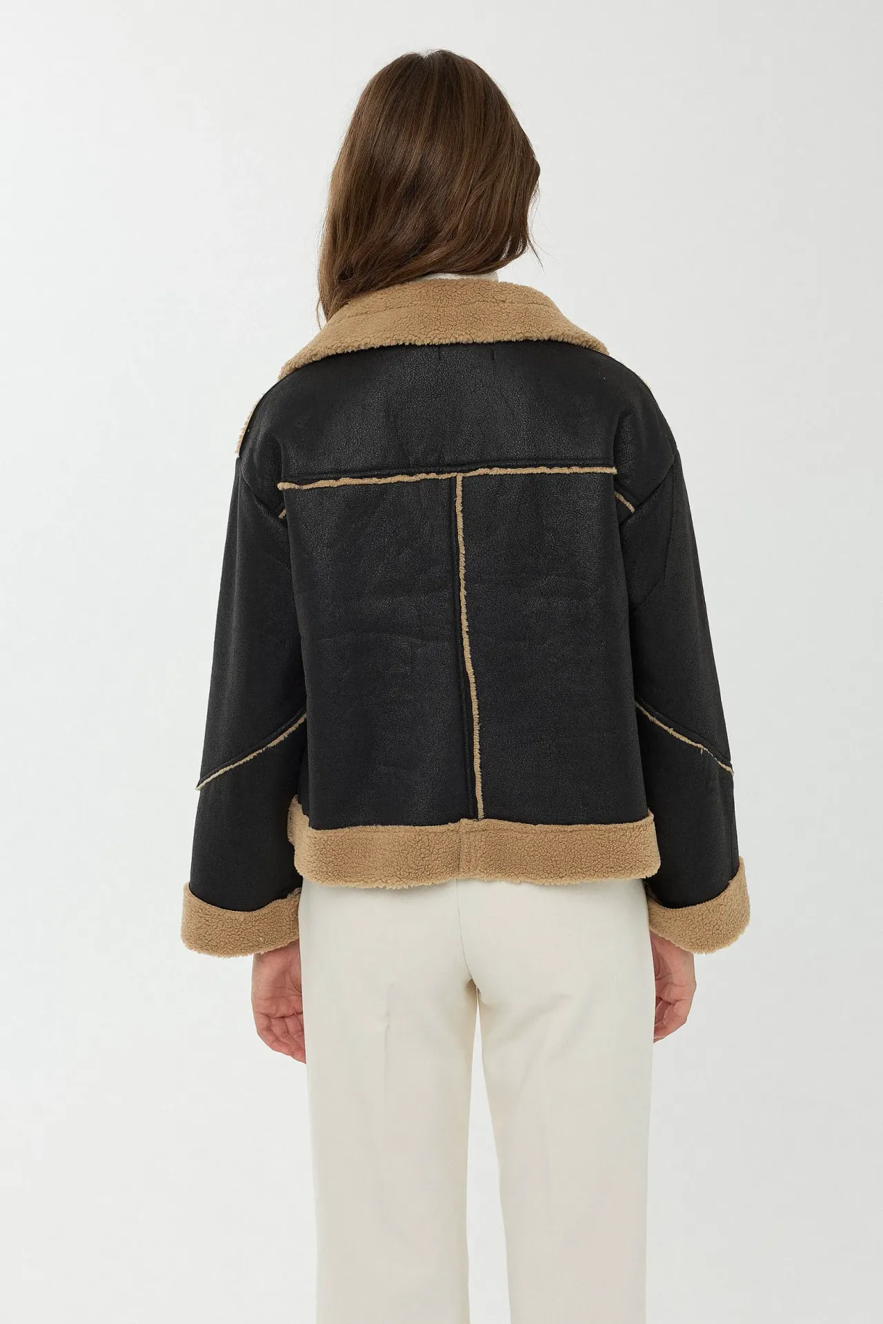 Relaxed Fit Faux Leather Jacket