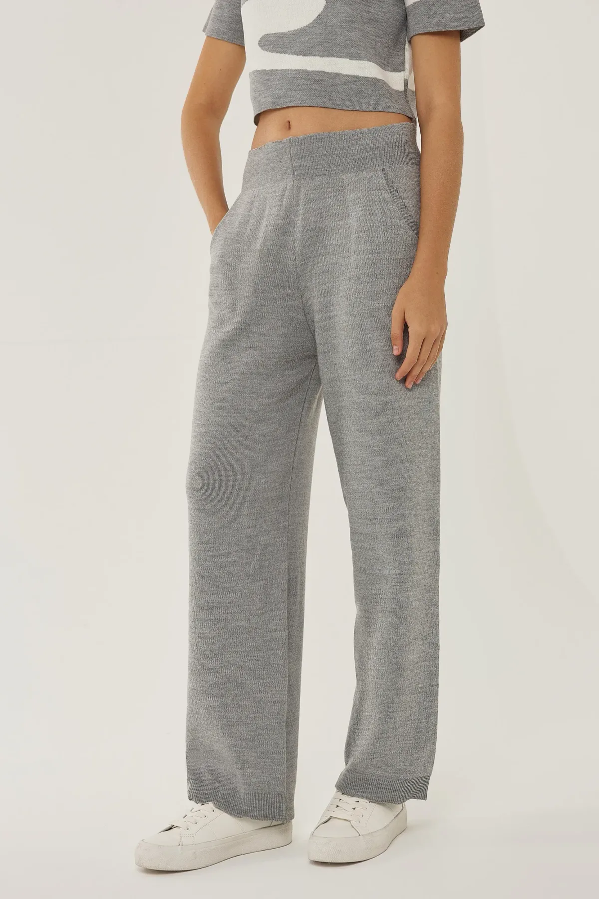 High Waist Wide Leg Knit Pants 3