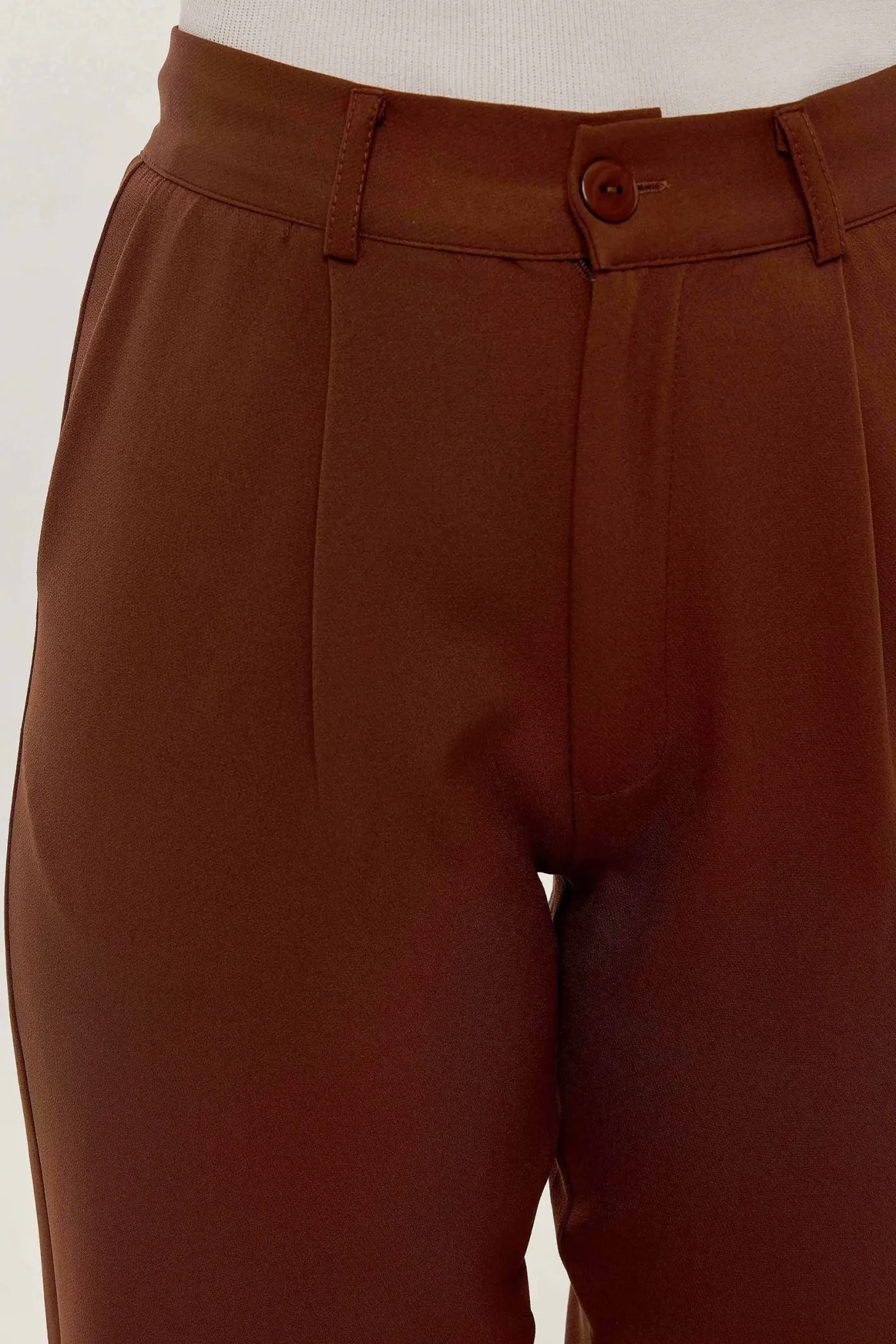 High Waist Pleated Pipe Leg Pants 5