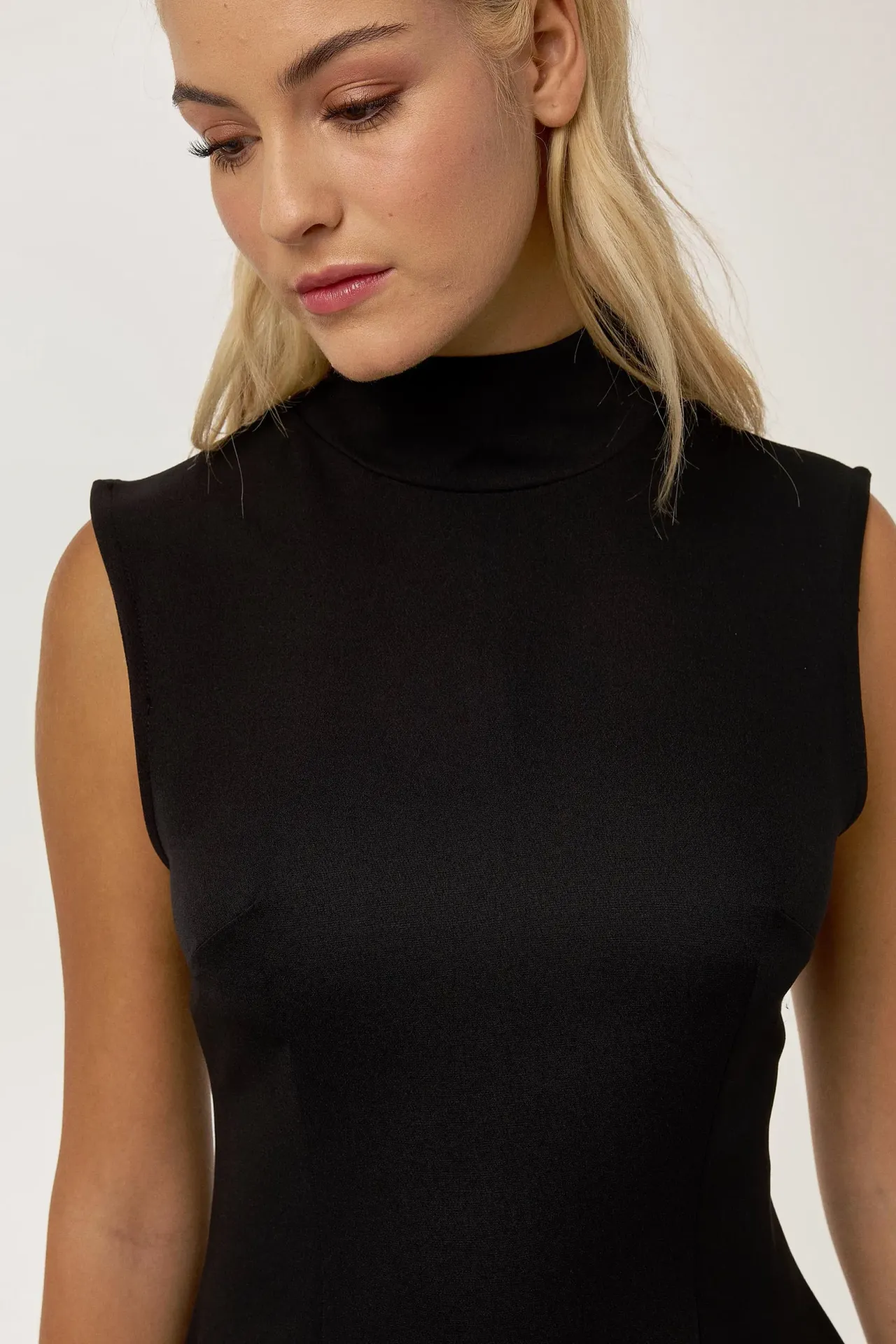 High Neck Black Mini Dress