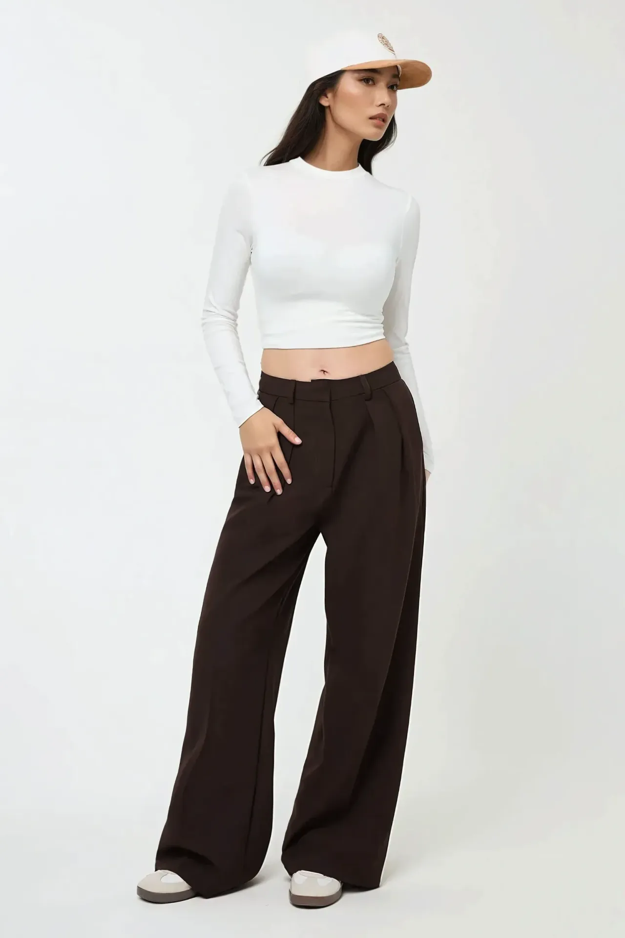 High Waist Wide Leg Suit Pants