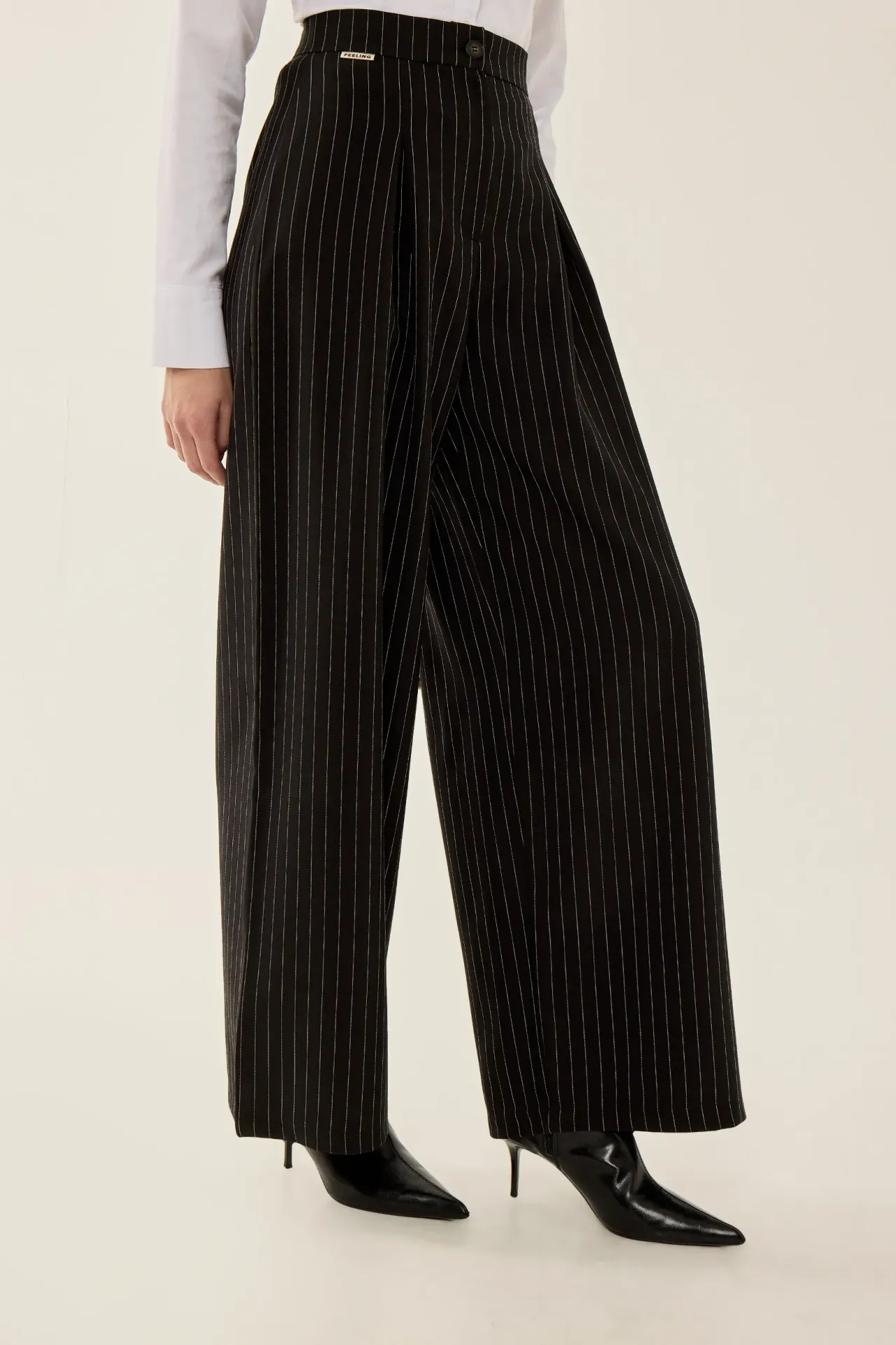 High Waist Striped Wide Leg Pants