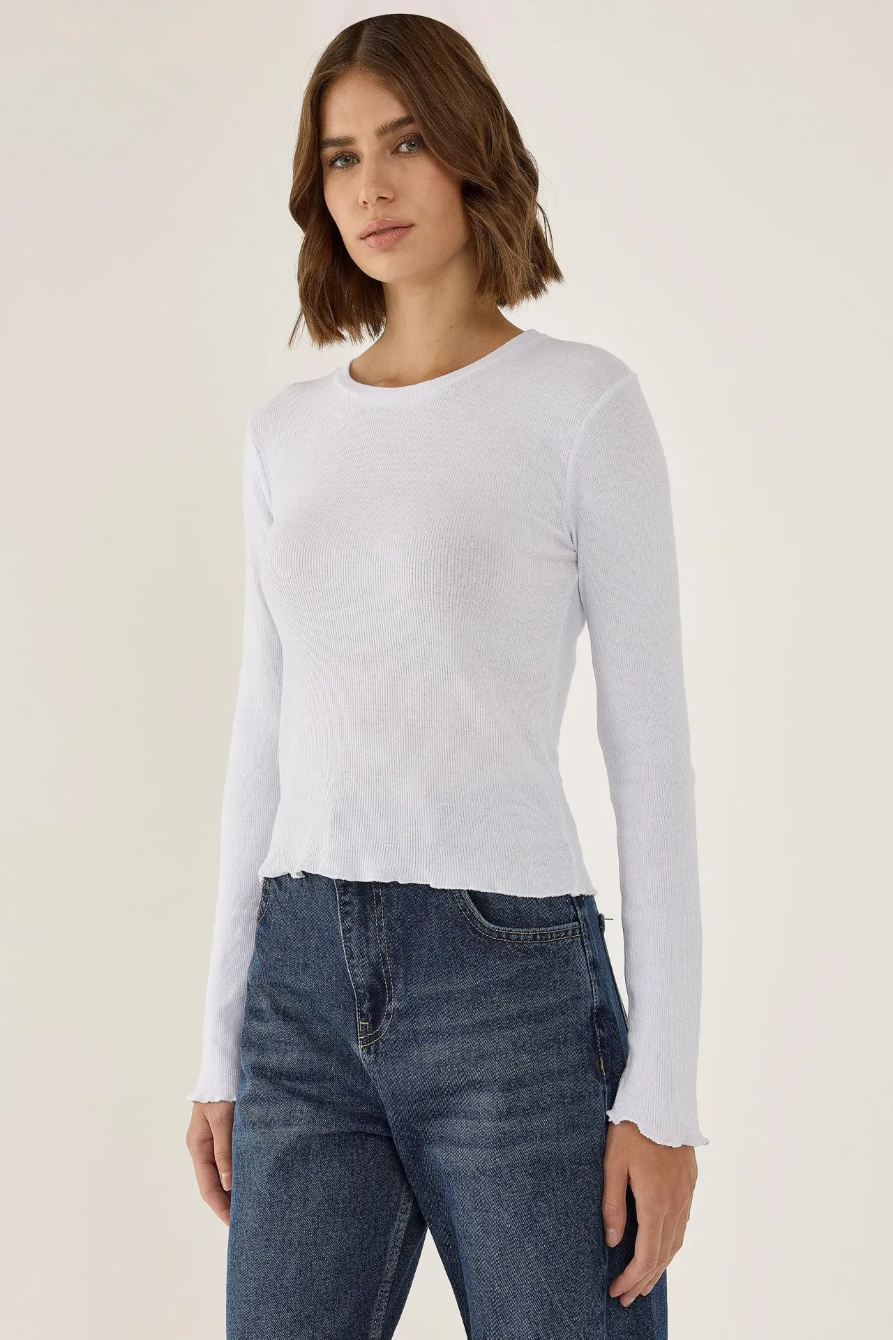 Slim Fit Crew Neck Basic Top