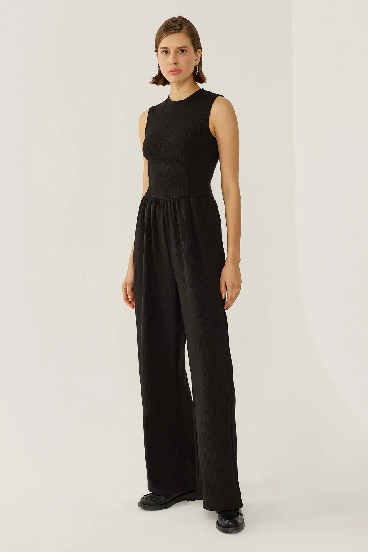 Crew Neck Wide Leg Jumpsuit