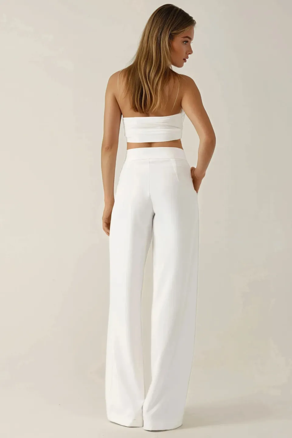 Normal Waist Pleated Palazzo Pants