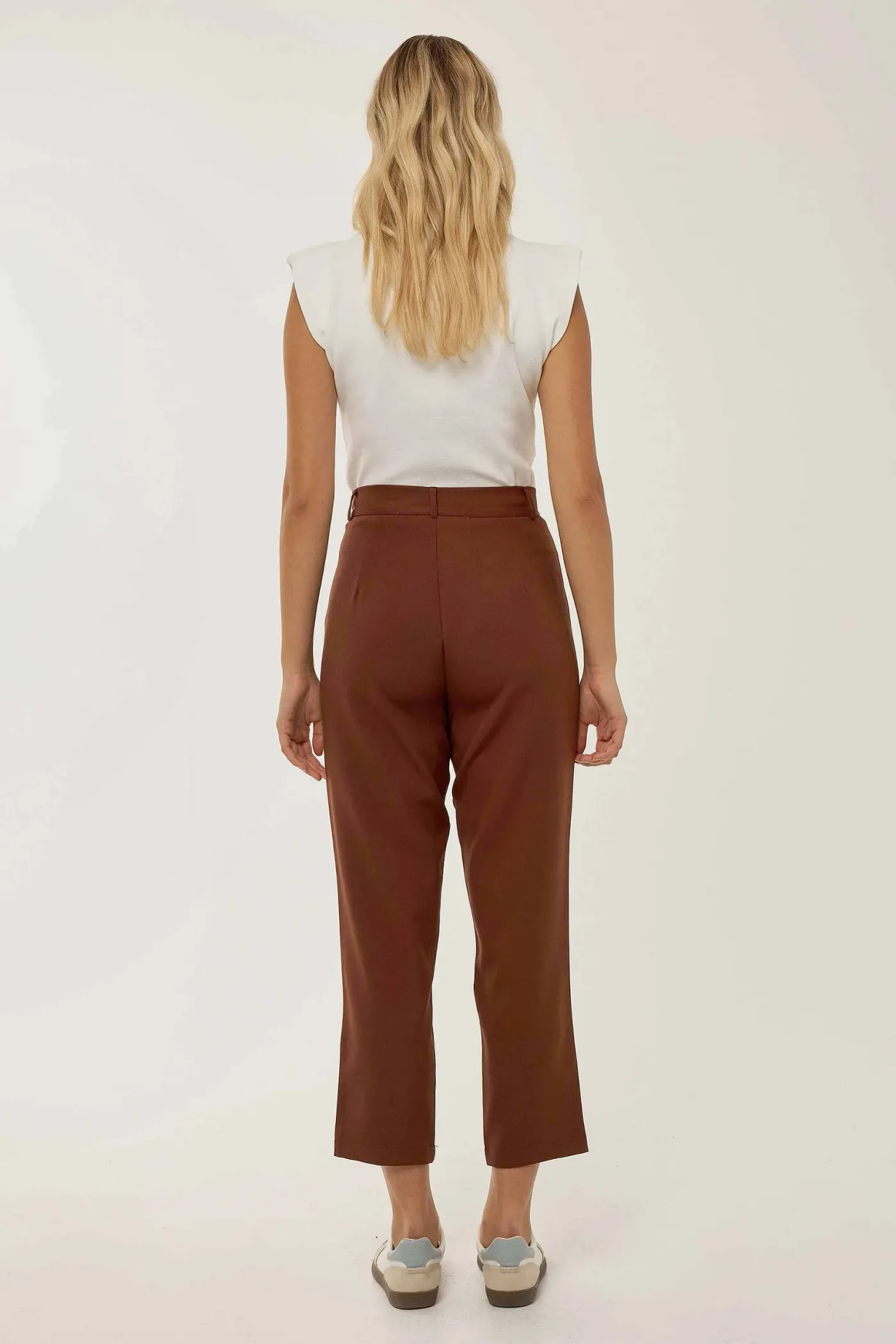 High Waist Pleated Pipe Leg Pants 4