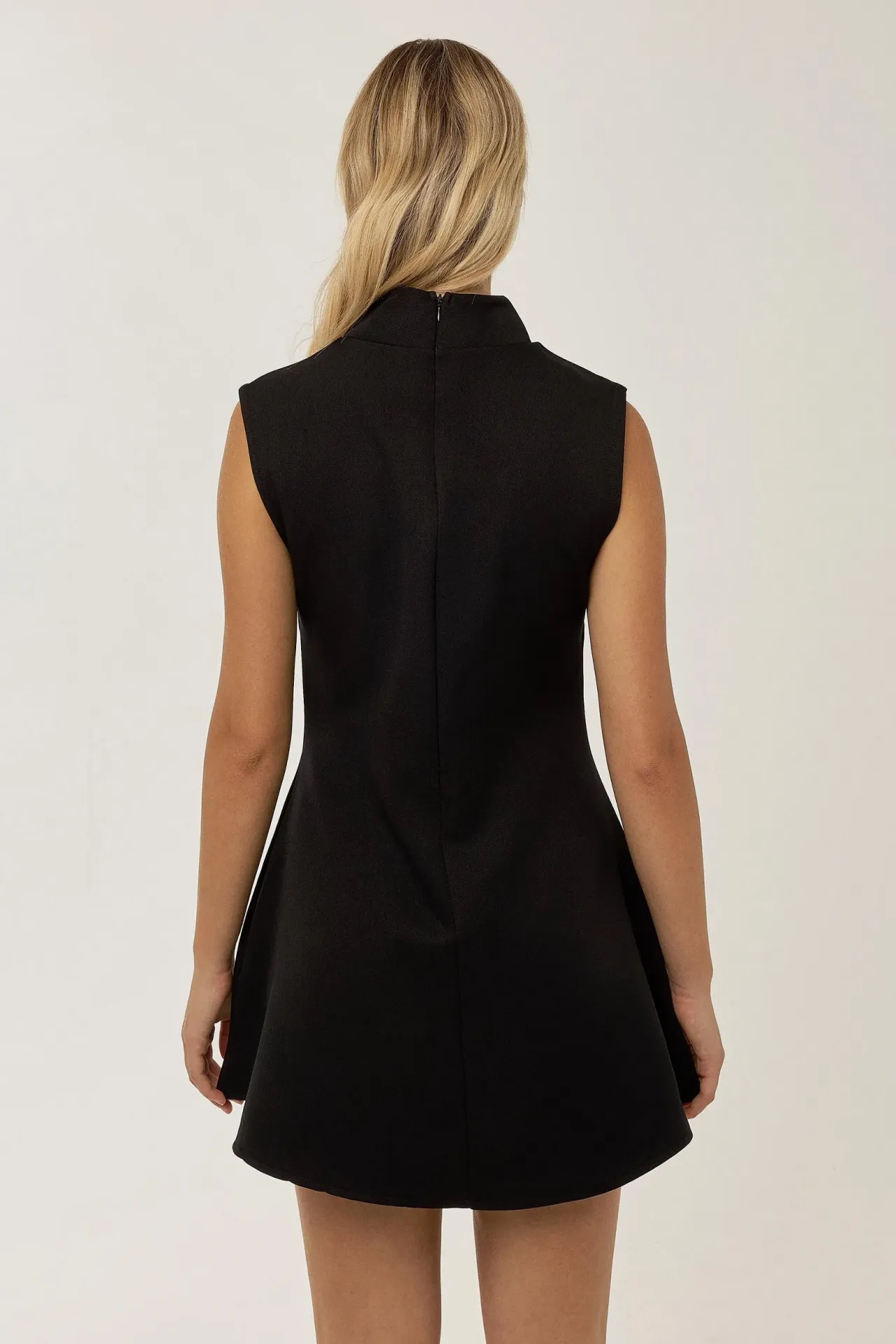 High Neck Black Mini Dress