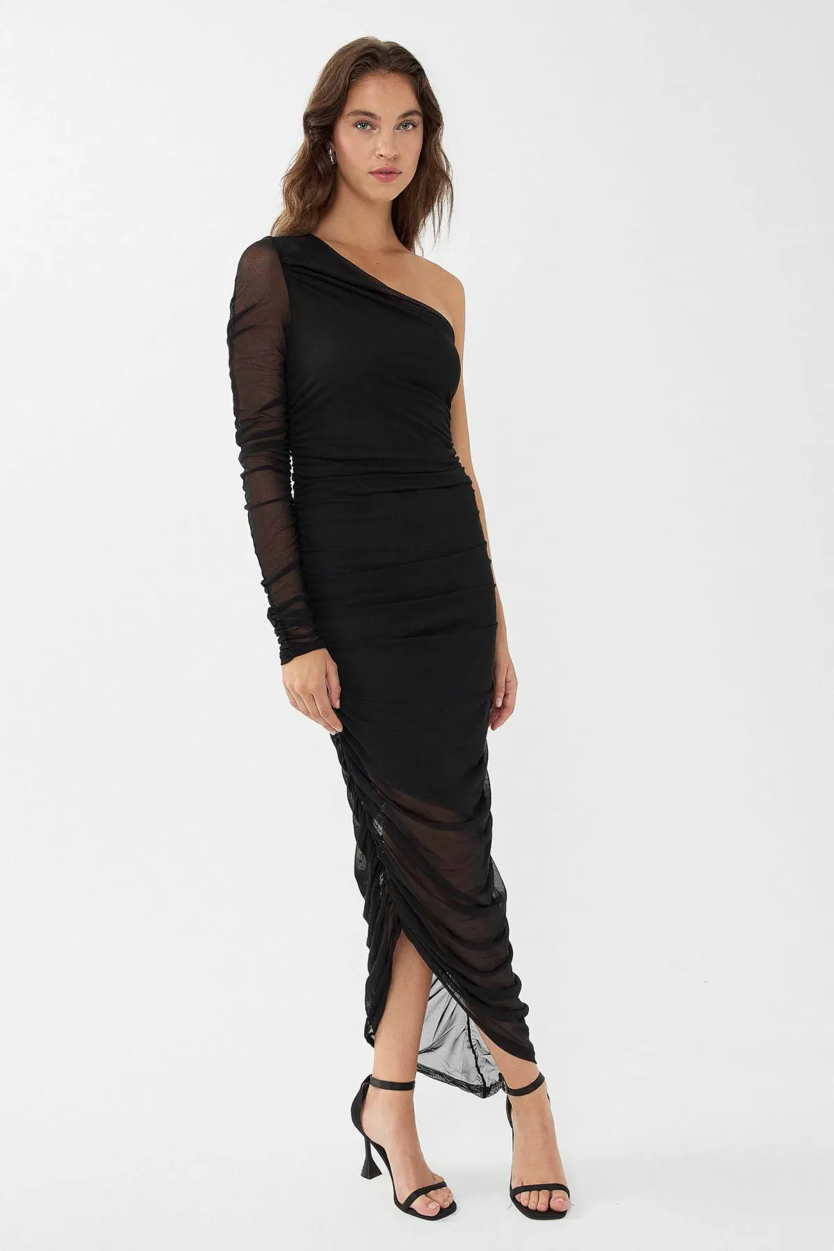 Slim Fit Single Arm Maxi Dress 1