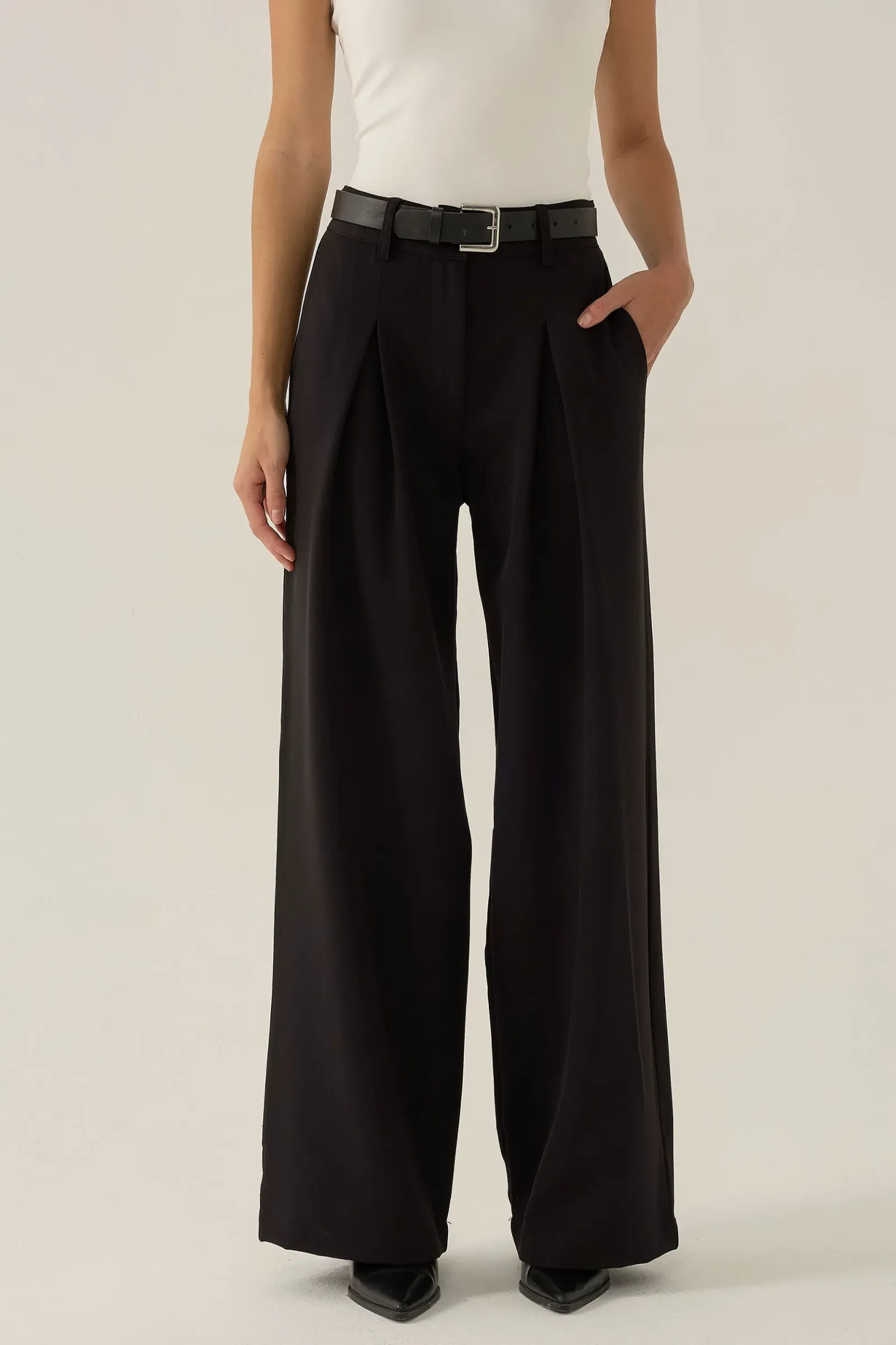 Yüksek Bel Wide Leg Paça Pantolon 4