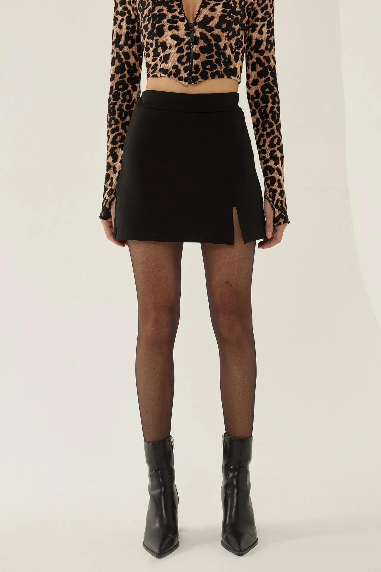 Mini Skirt with Slit