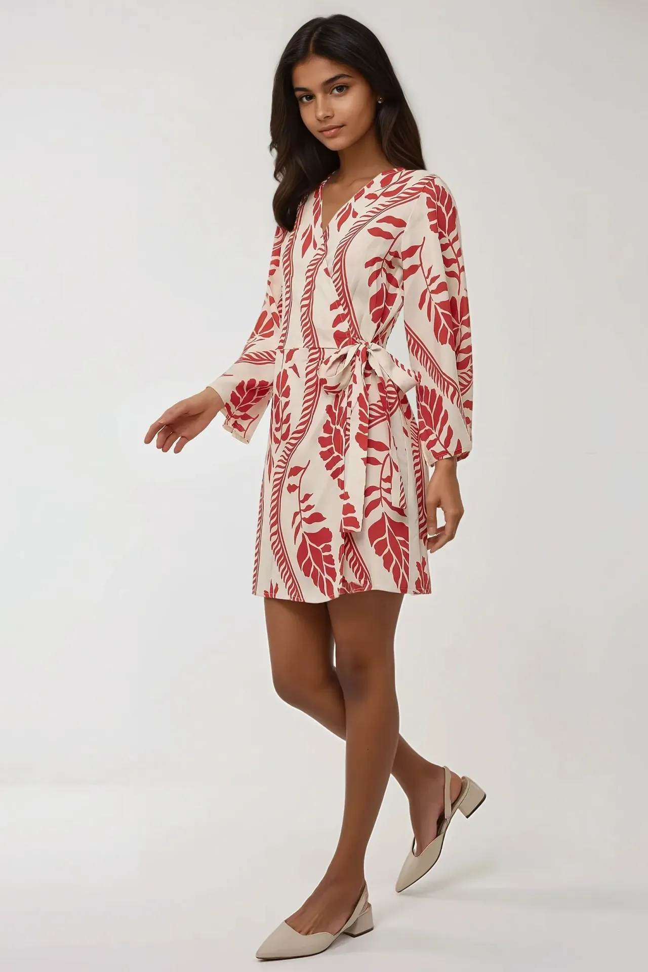 Floral V-Neck Mini Dress