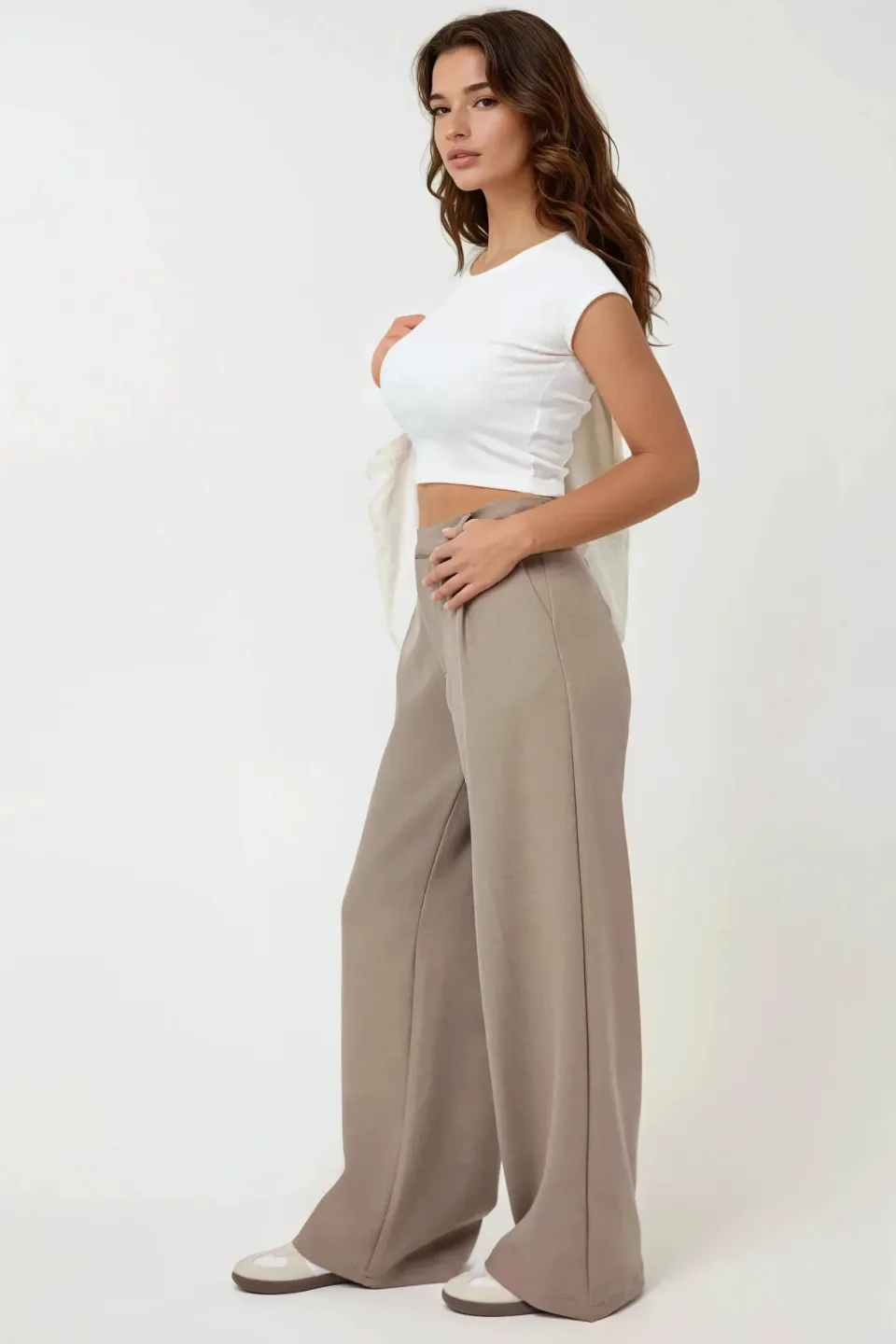 High Waist Pleated Wide Leg Pants