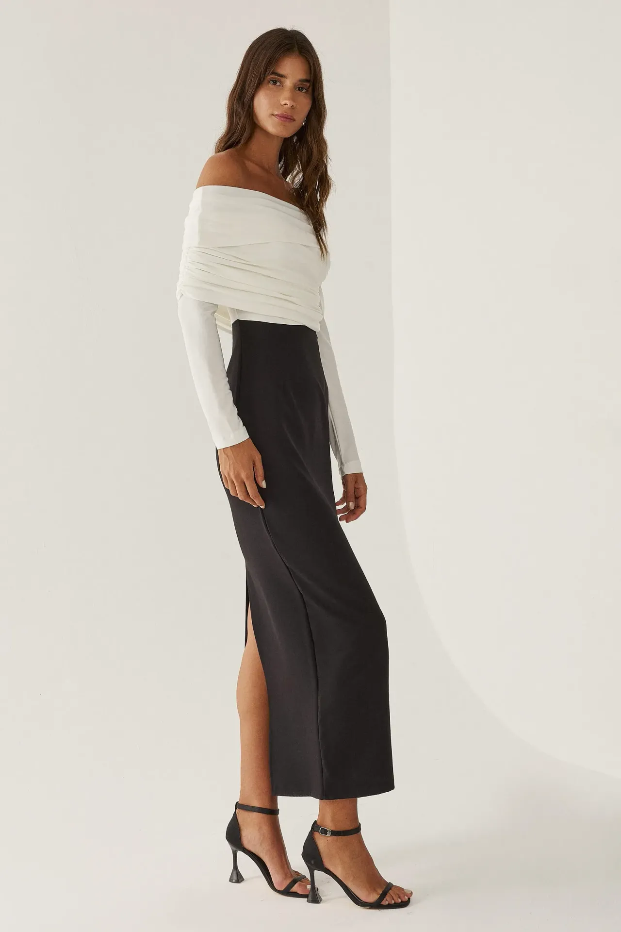 Off-Shouılder Bodycon Maxi Dress