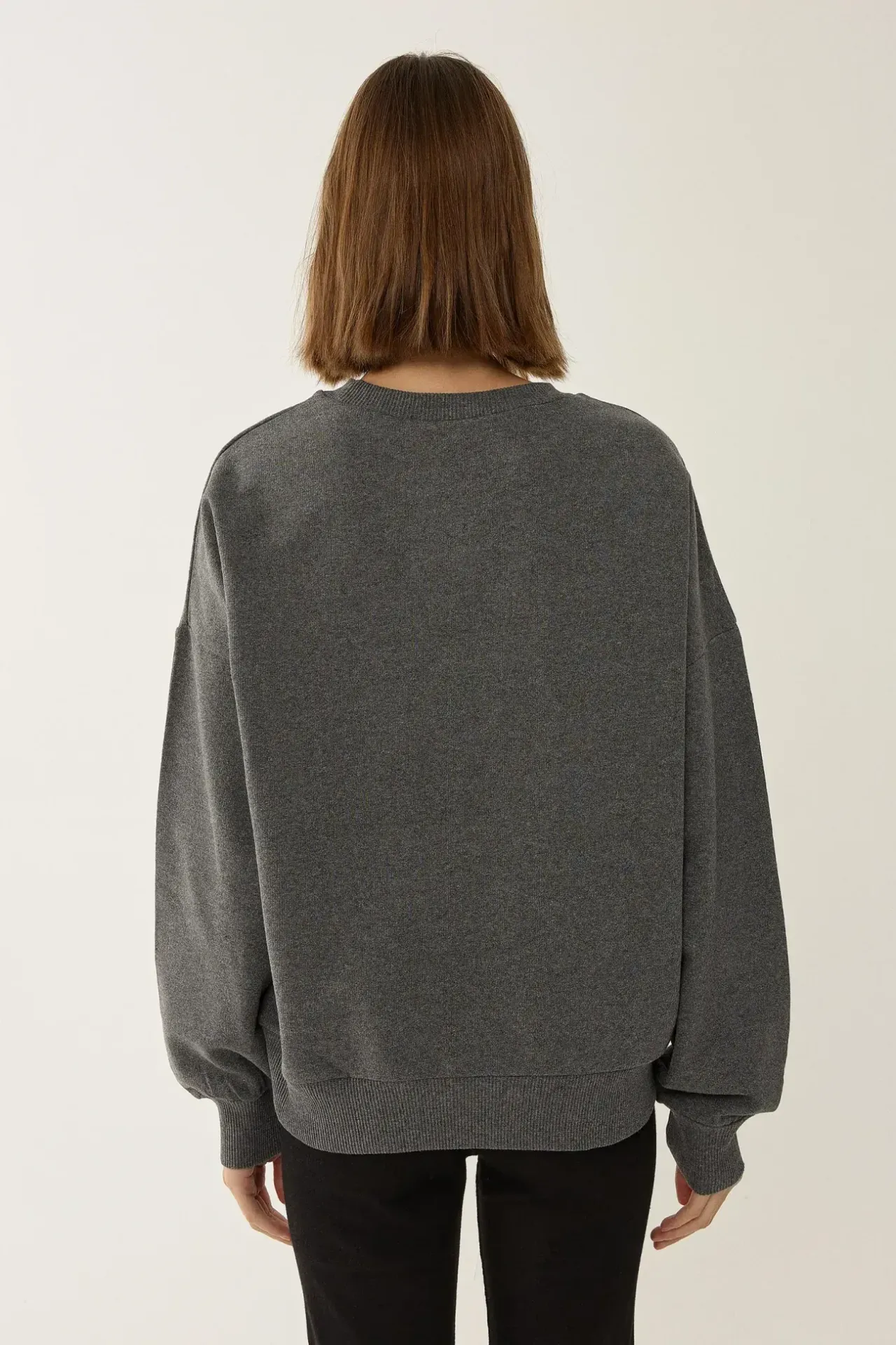 Oversized Crew Neck Basic Sweatshirt