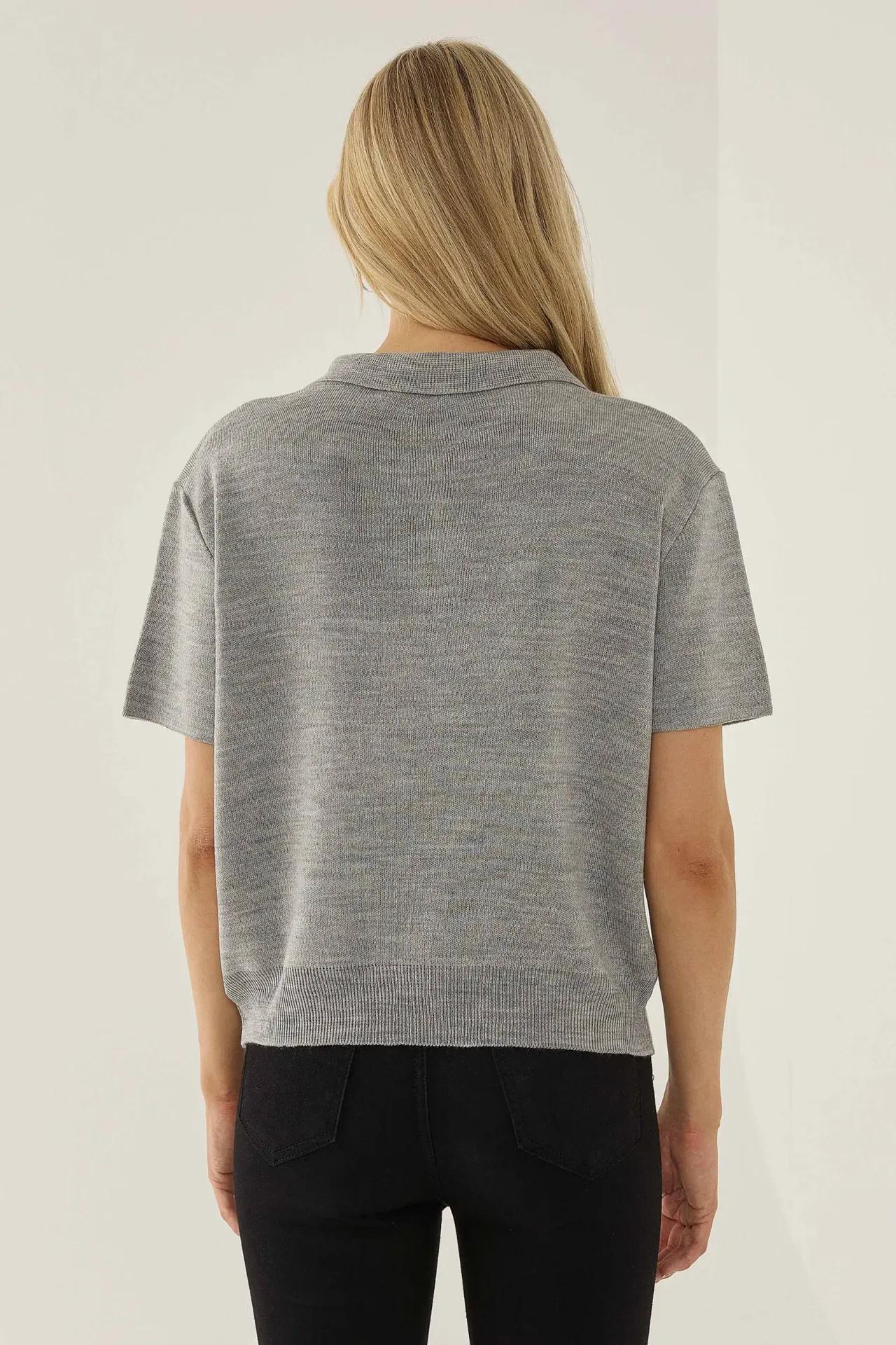 Polo Collar Zippered Sweater