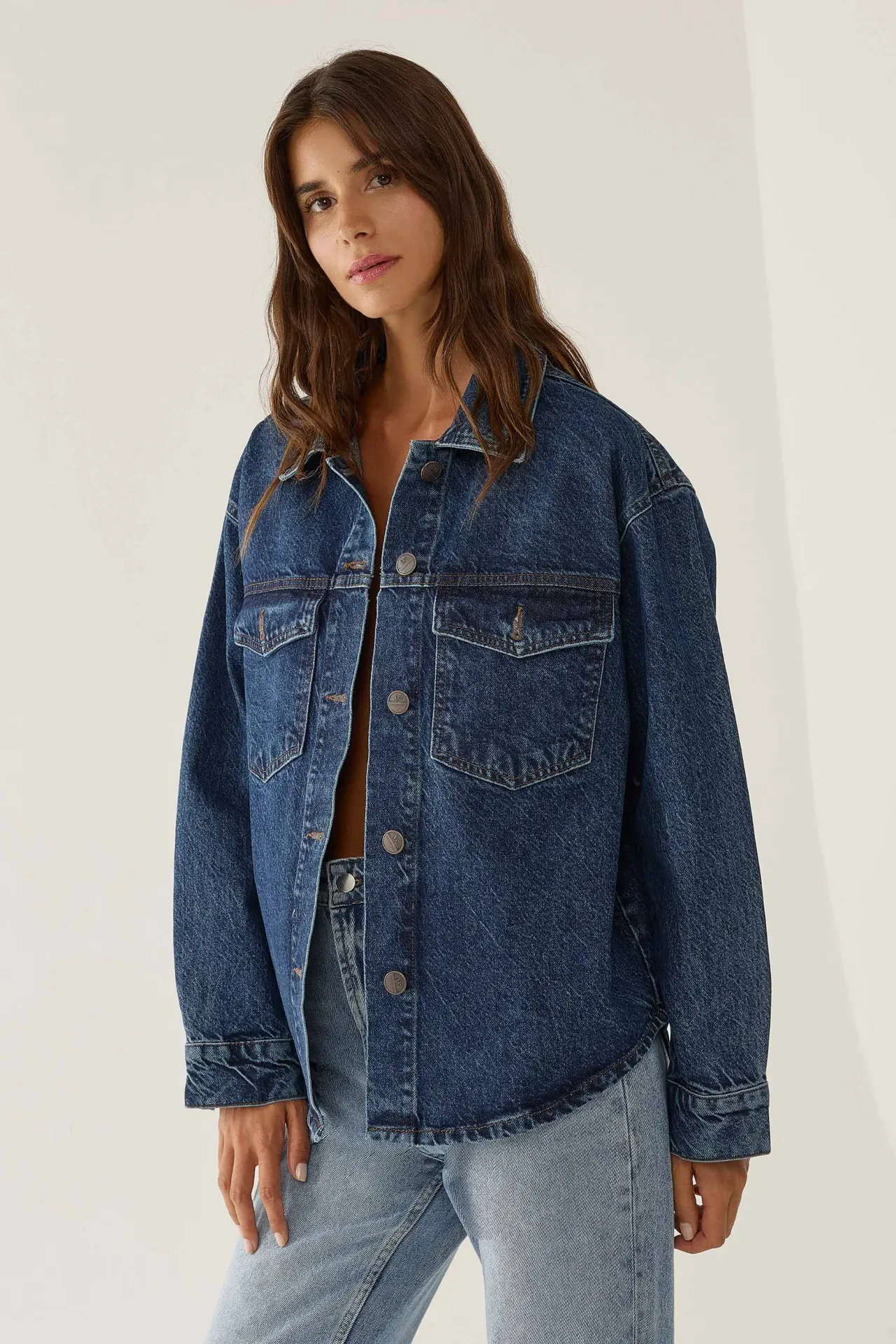 Classic Denim Jacket with Pockets