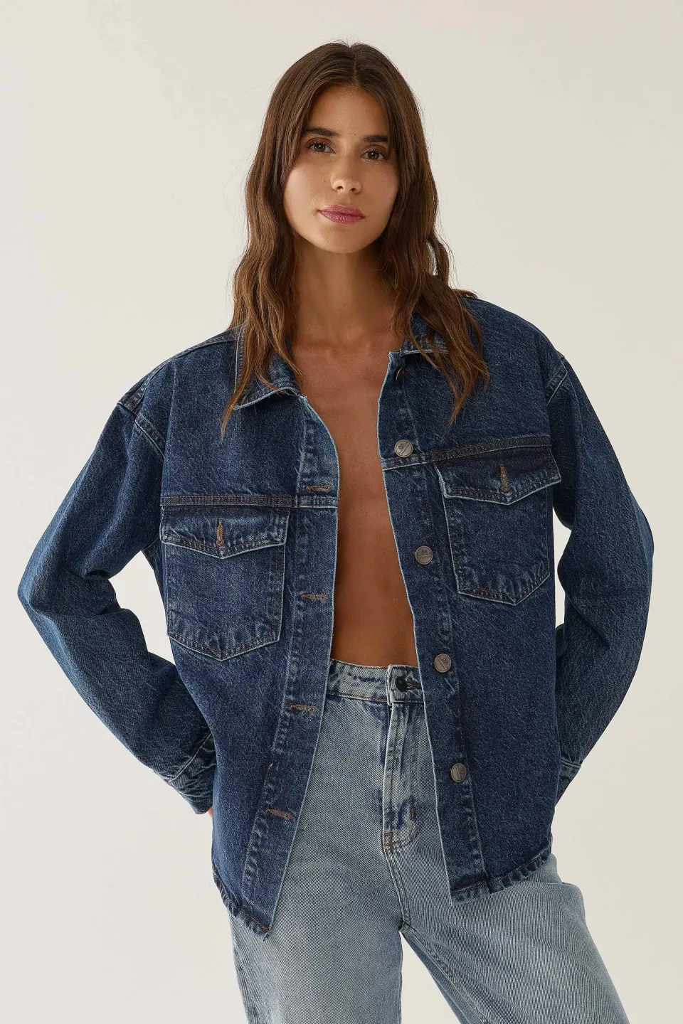 Classic Denim Jacket with Pockets