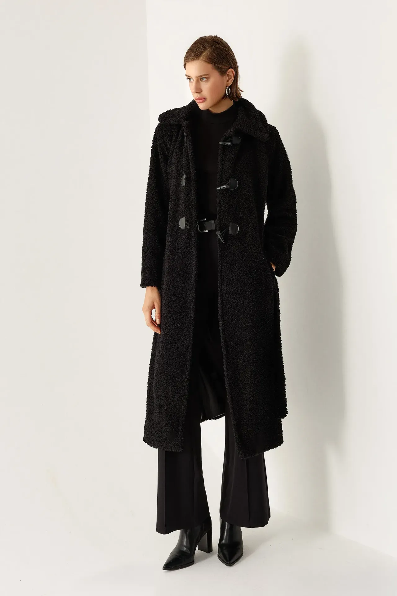 Relaxed Fit Faux Leather Coat