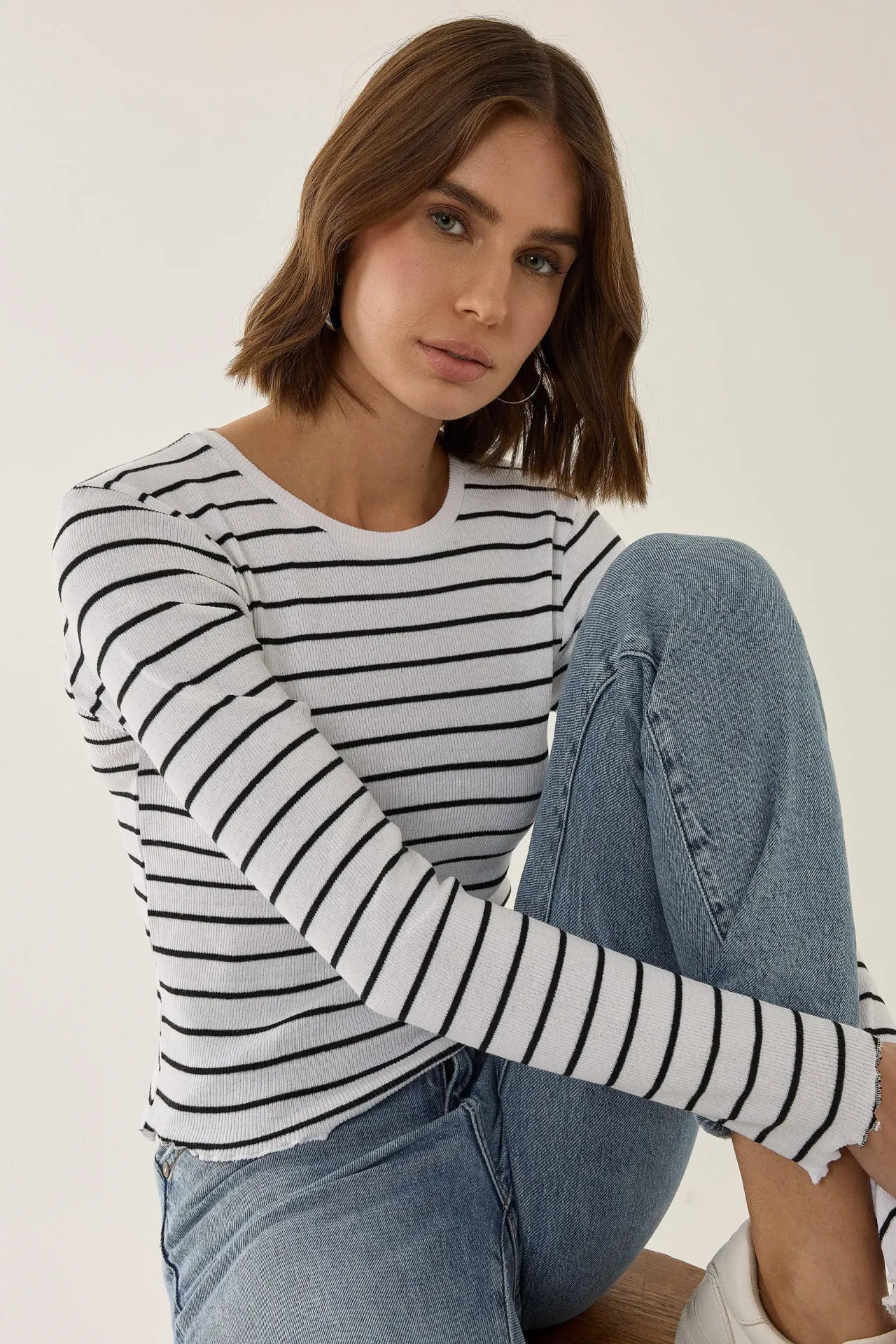 Slim Fit Crew Neck Basic Top