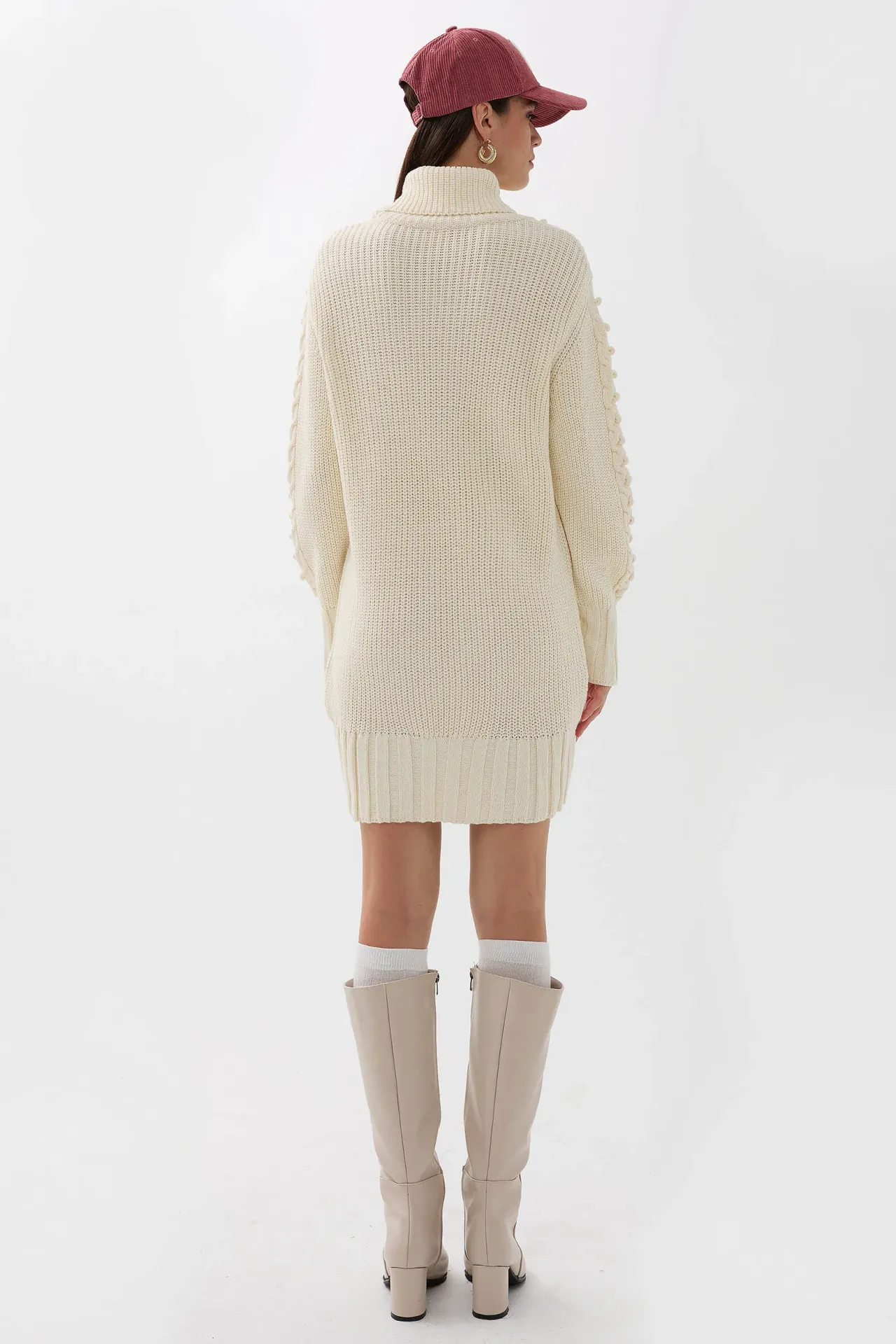 Knitted High-Neck Mini Dress