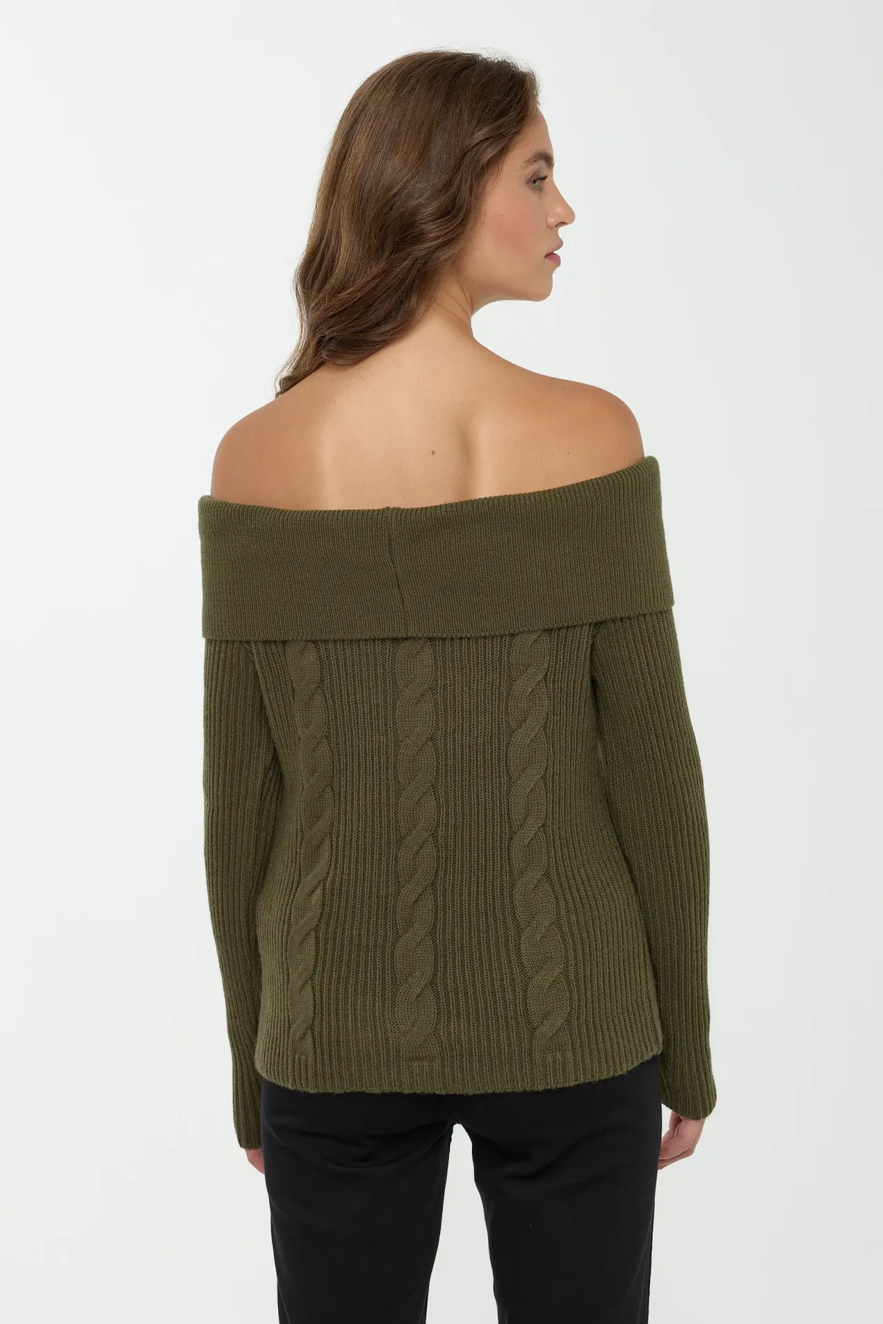 Off Shoulder Knitted Sweater
