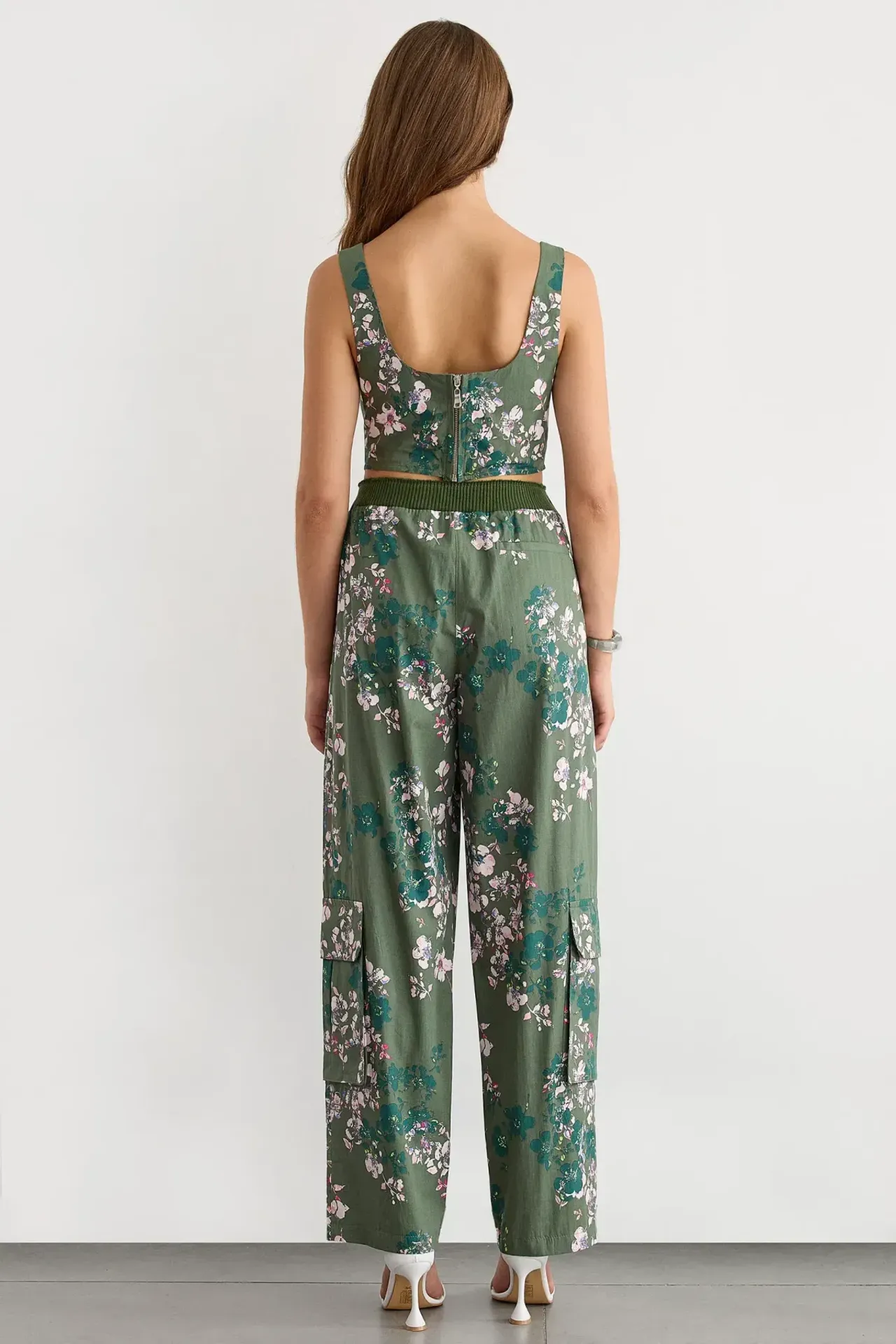 Floral Square Neck Sleeveless Coords Set