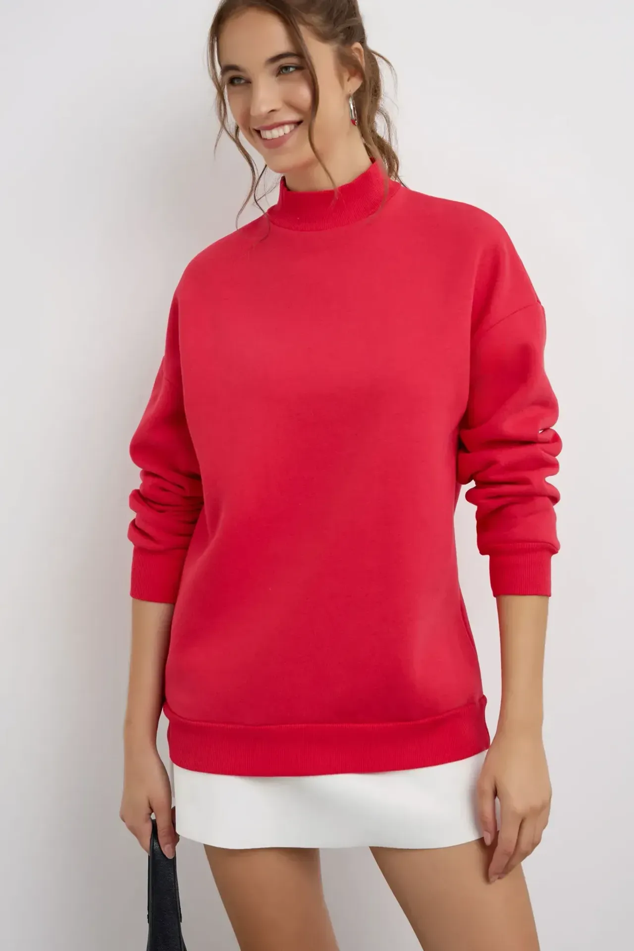 Oversized High-Neck Sweatshirt
