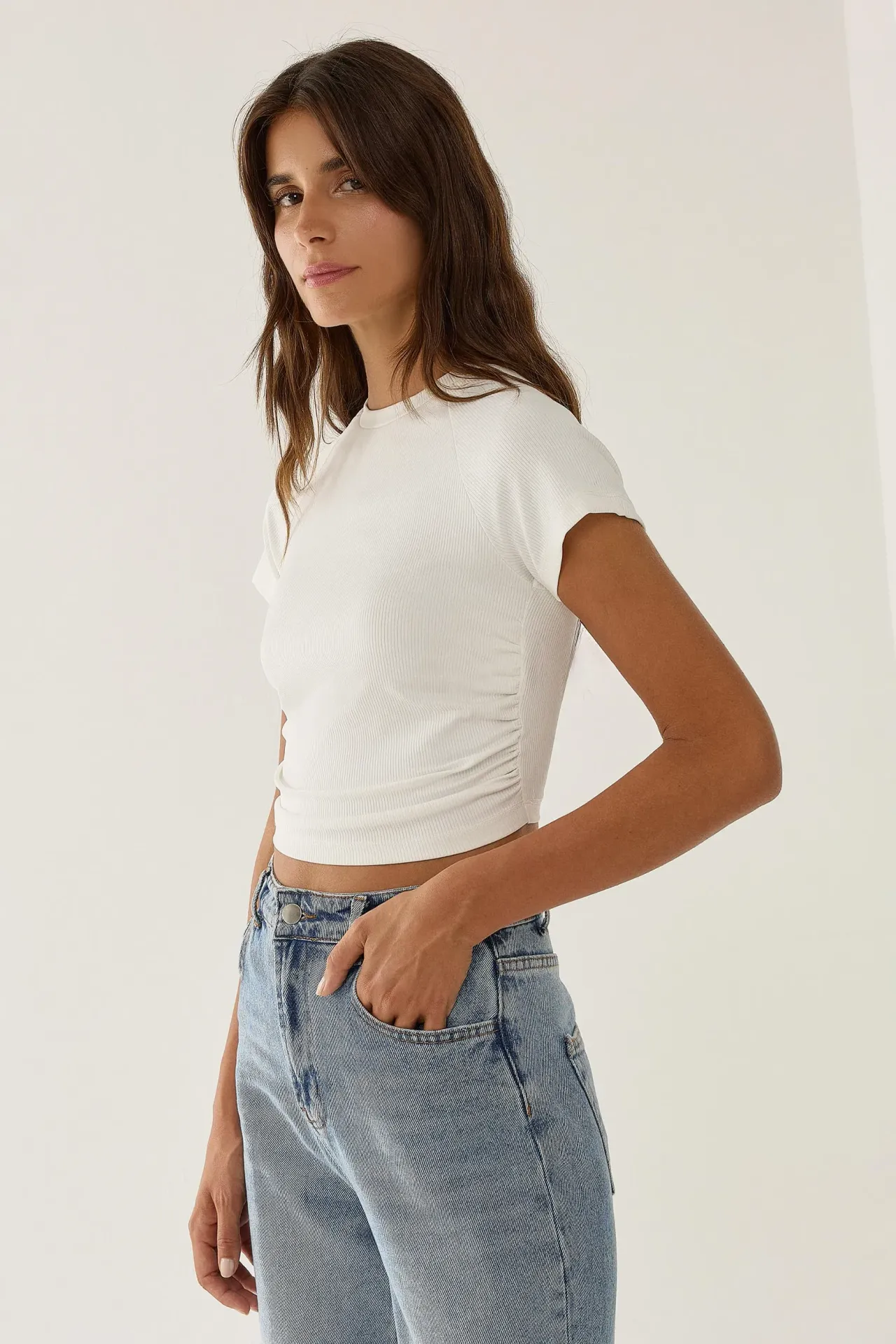 Ruched Detail Crop Top