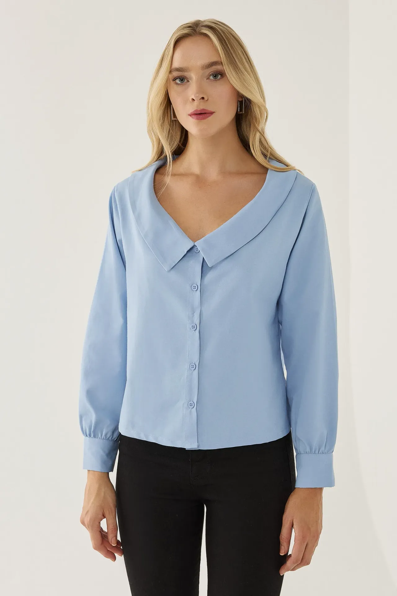 Straight Fit Collar Detail Shirt