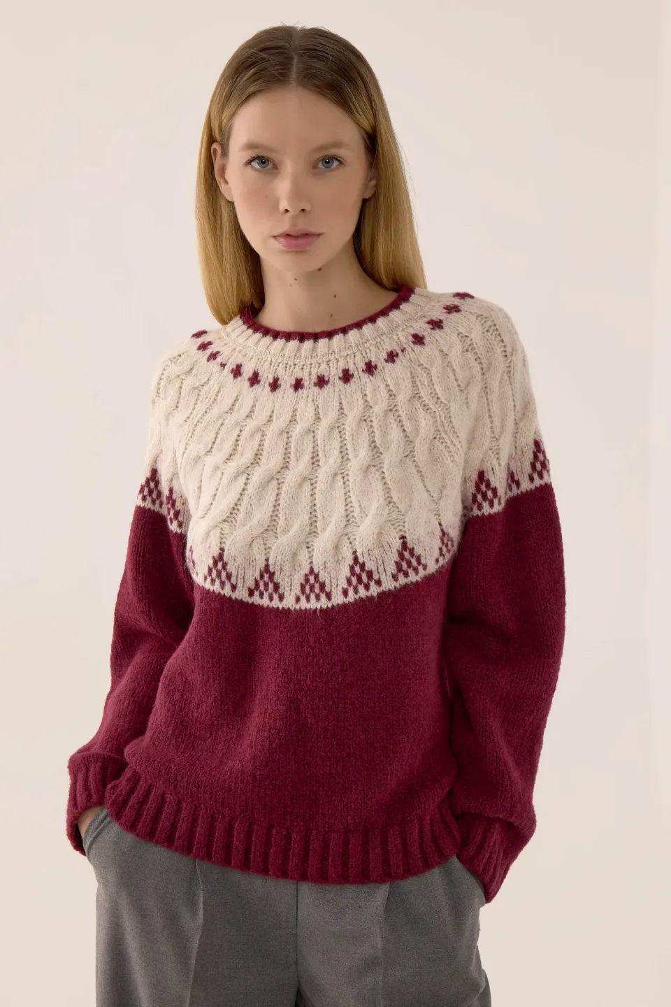 Hair Braid Knit Sweater