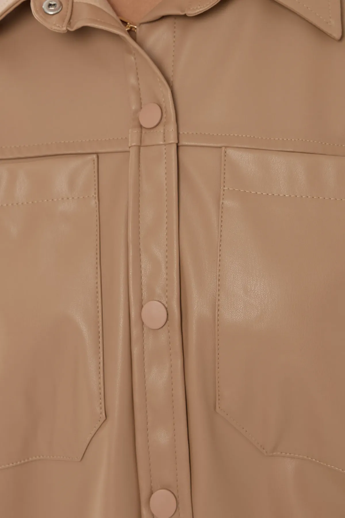 Faux Leather Oversized Shirt 6
