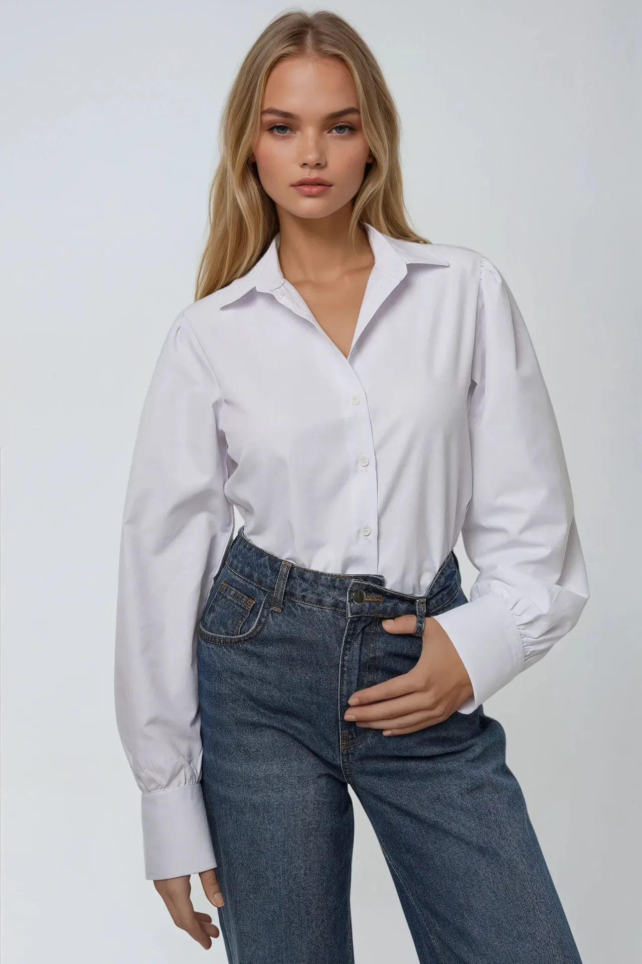 Classic Cotton Shirt with Long Sleeves